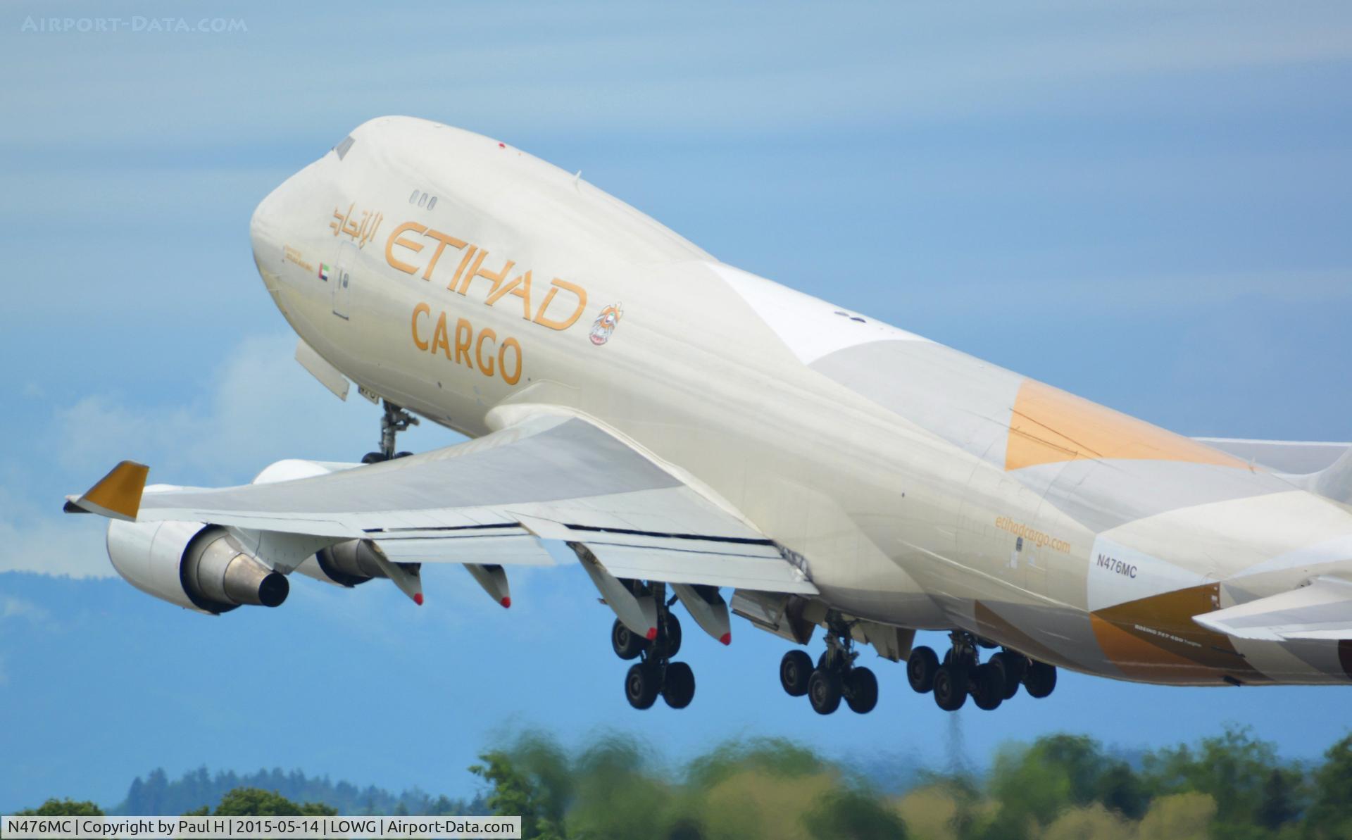 N476MC, 1999 Boeing 747-47UF C/N 29256, B-747 with the new Etihad-Livery at Graz for the Red Bull Air Race in Rovinj 2015