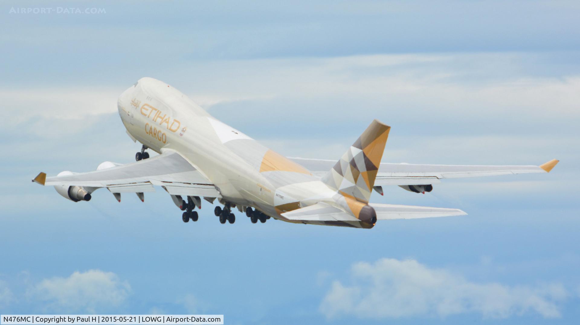 N476MC, 1999 Boeing 747-47UF C/N 29256, B-747 with the new Etihad-Livery at Graz for the Red Bull Air Race in Rovinj 2015
