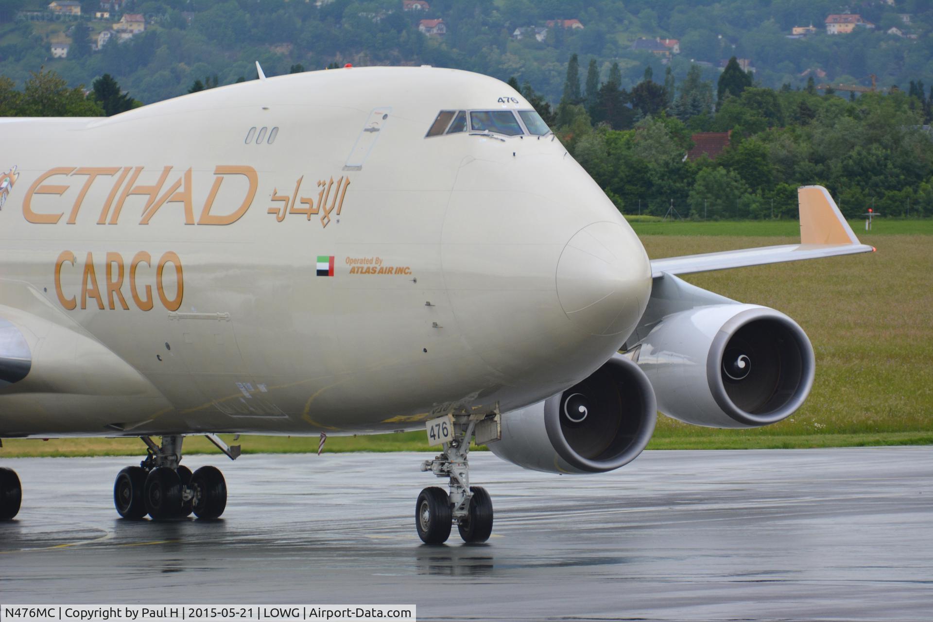 N476MC, 1999 Boeing 747-47UF C/N 29256, B-747 with the new Etihad-Livery at Graz for the Red Bull Air Race in Rovinj 2015