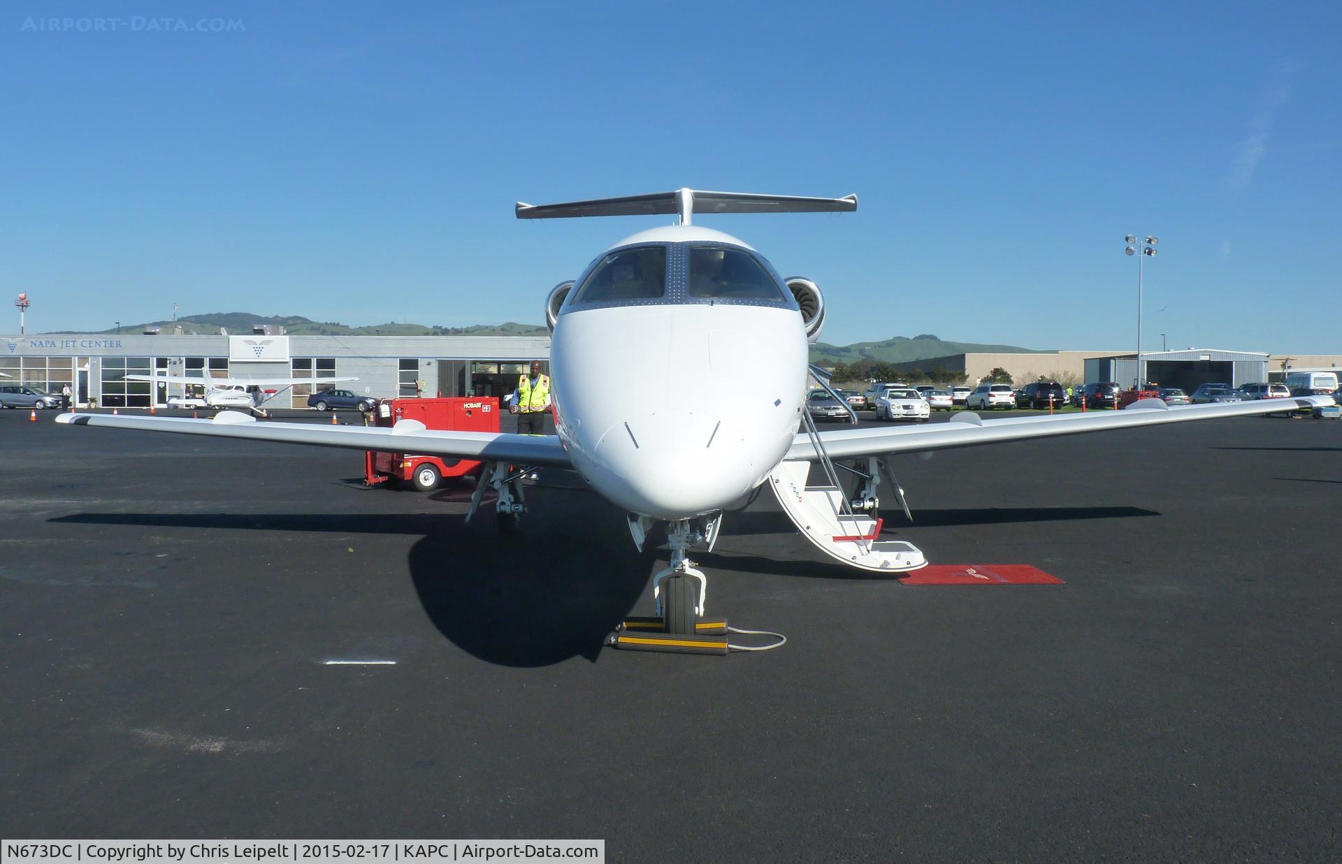 N673DC, 2008 Embraer EMB-500 Phenom 100 C/N 50000010, An Embraer Phenom 300 visiting Napa Airport, CA for a business trip.