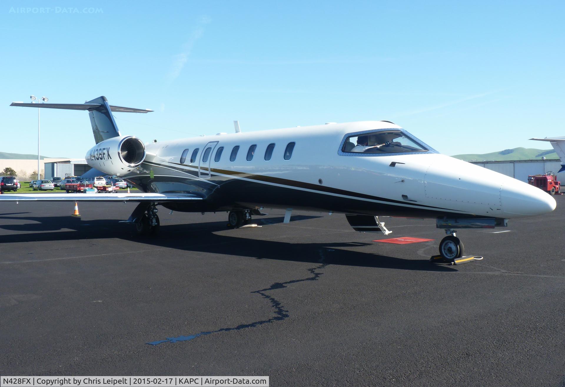 N428FX, 2001 Learjet 45 C/N 164, A 2001 LearJet 45 just after landing at Napa Airport, CA.