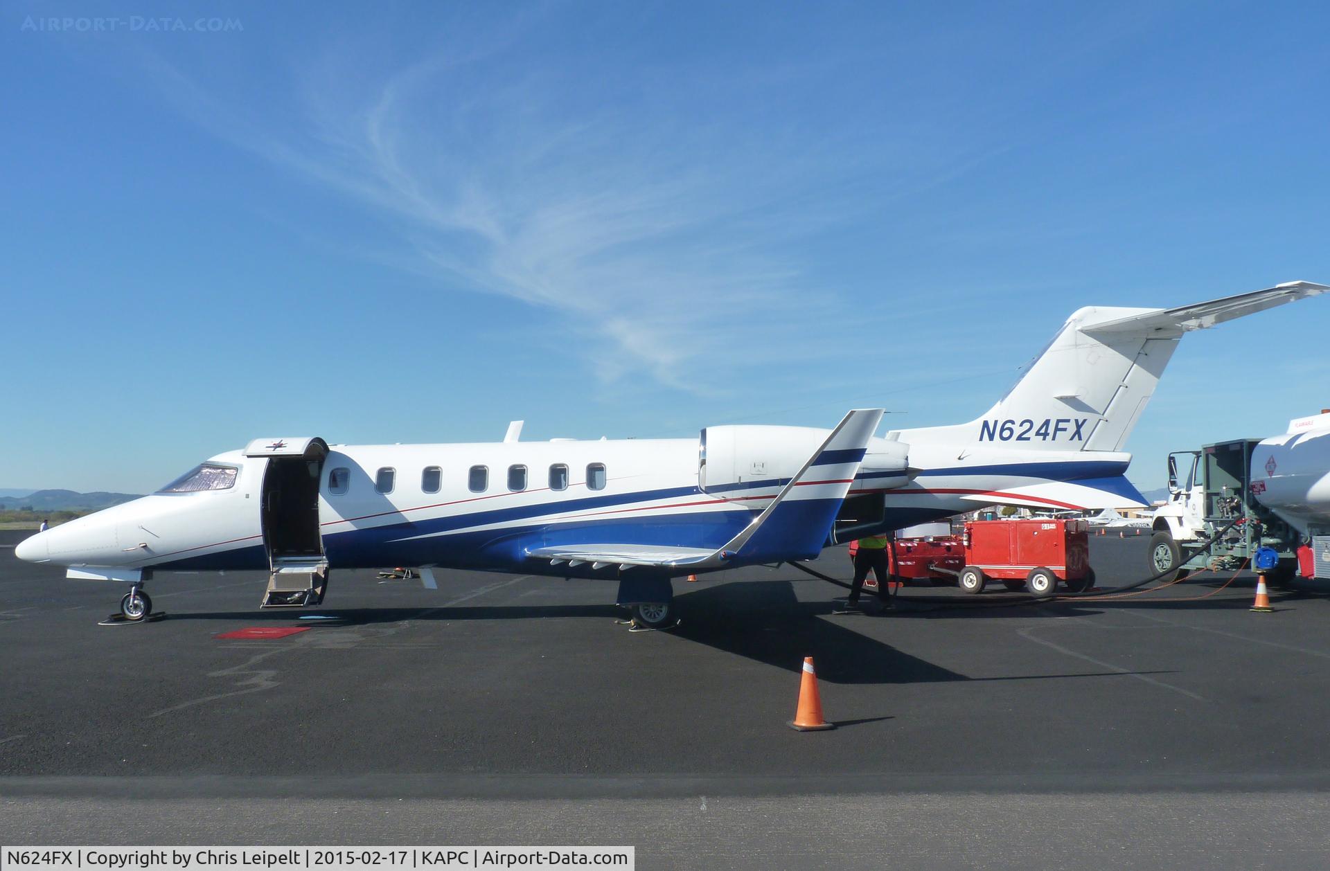 N624FX, 2008 Learjet Inc 45 C/N 2104, A 2008 LearJet 45 sitting at the Napa Jet Center ramp at Napa Airport, CA getting refueled before a long flight to Oregon.