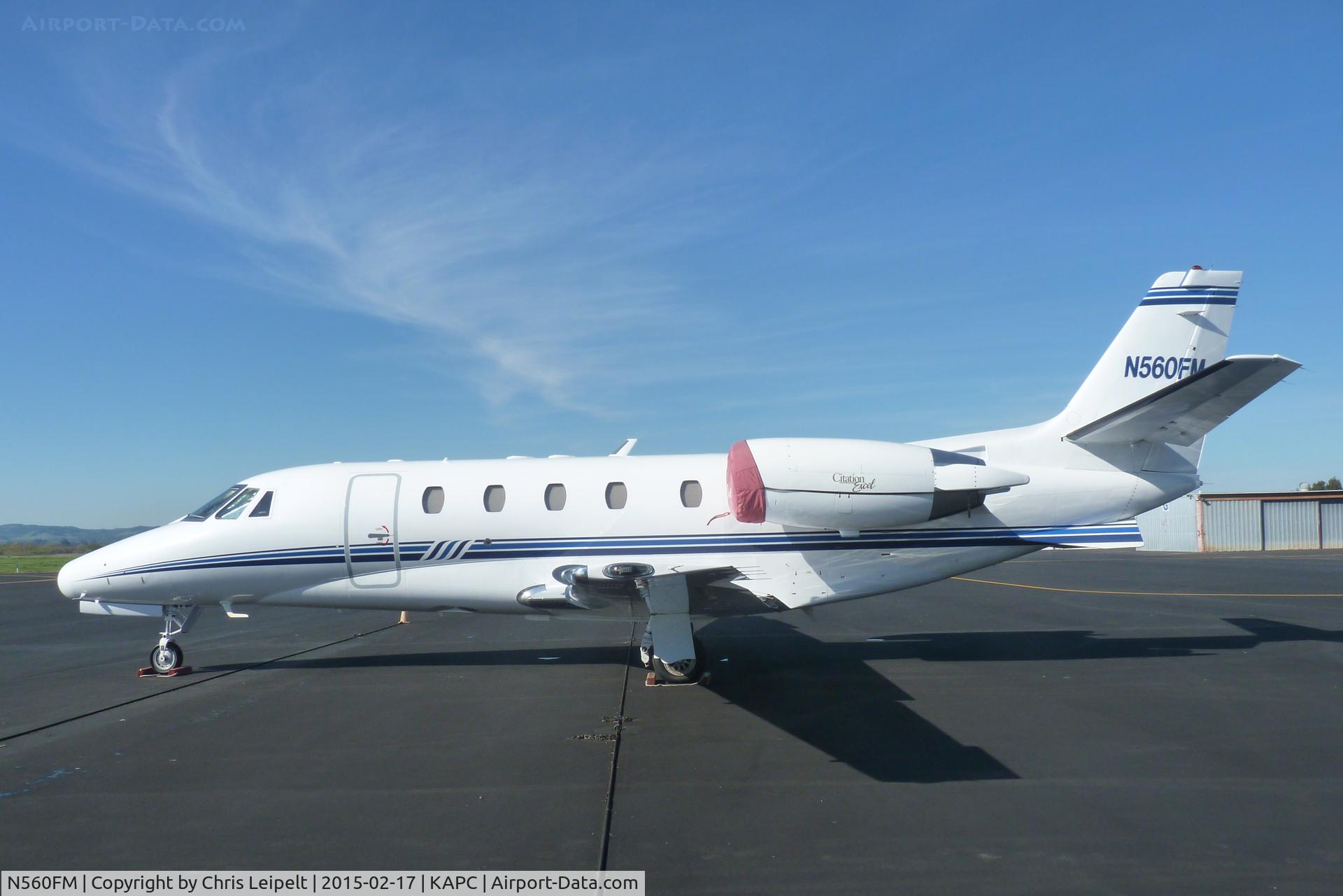 N560FM, 2003 Cessna 560XL Citation  XLS C/N 560-5325, A 2003 Cessna Citation XLS sitting by itself at one of the tie downs.