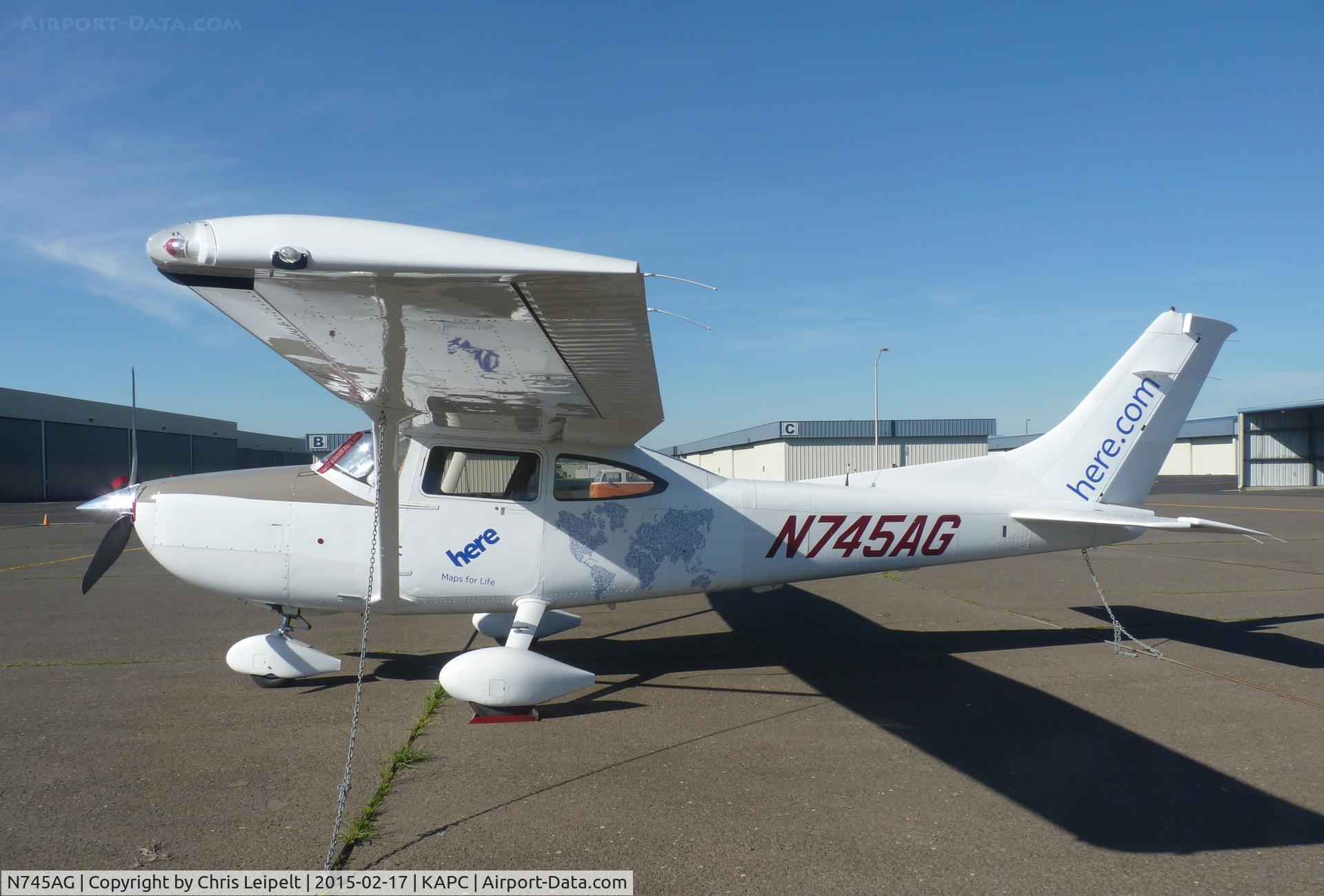 N745AG, Cessna 182T Skylane C/N 18281558, A Cessna 182T used for ariel photography around California. Sitting at the tie downs at Napa Airport, CA.