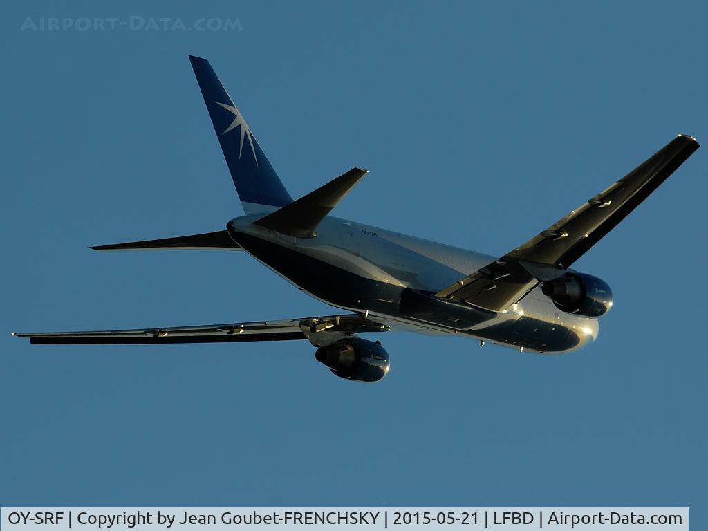 OY-SRF, 1986 Boeing 767-219 C/N 23327, Star Air Freighter 6381 take of runway 29