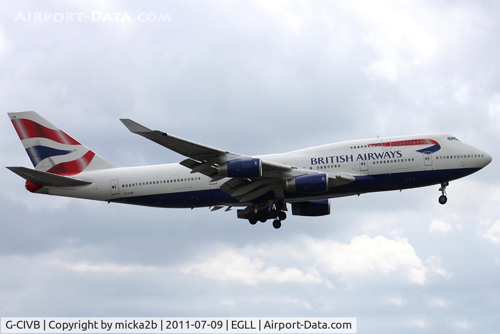 G-CIVB, 1994 Boeing 747-436 C/N 25811, Landing. Scrapped in october 2020.