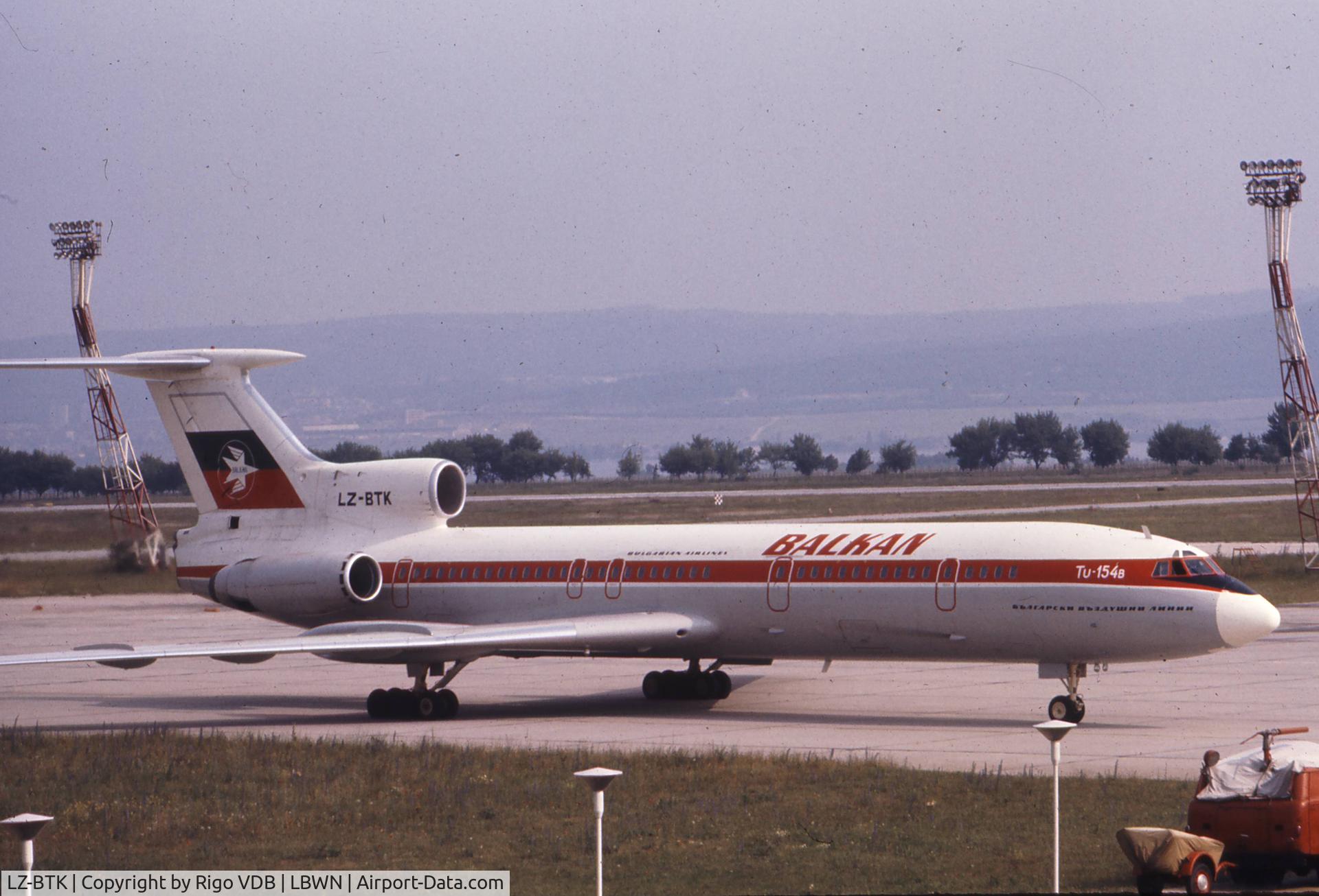 LZ-BTK, 1976 Tupolev Tu-154B C/N 76A144, LZ-BTK at Varna airport, Bulgaria.
