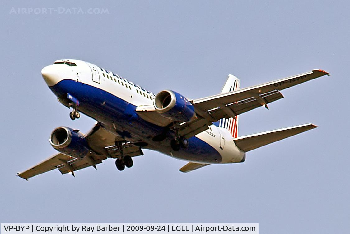 VP-BYP, 1998 Boeing 737-524 C/N 28927, Boeing 737-524 [28927] (Transaero Airlines) Home~G 24/09/2009. On approach 27R.