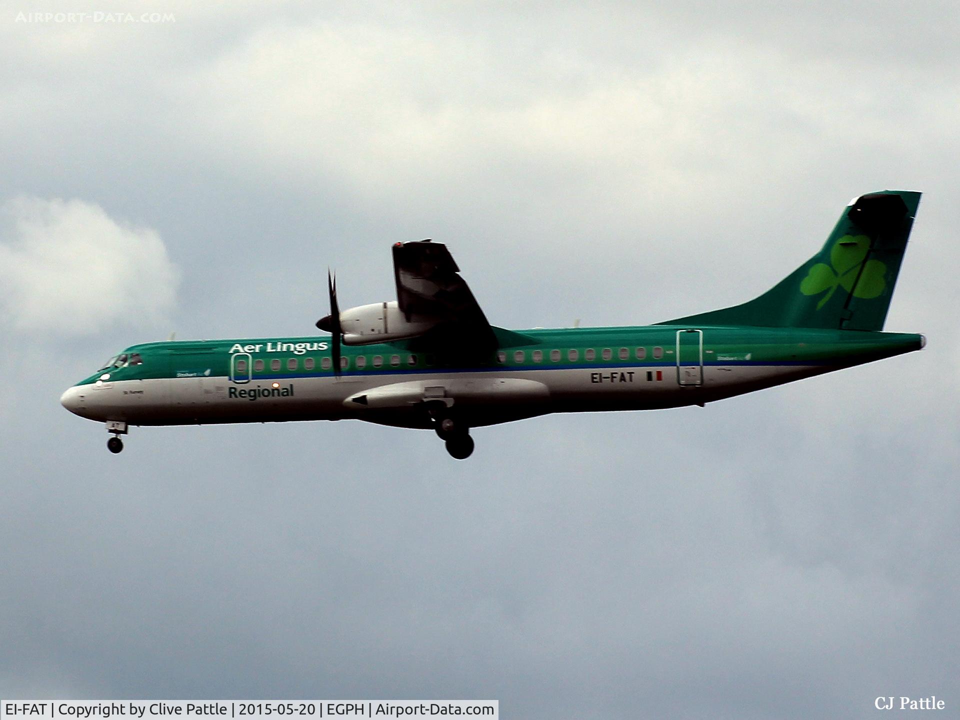 EI-FAT, 2013 ATR 72-600 (72-212A) C/N 1097, Edinburgh (EGPH) landing