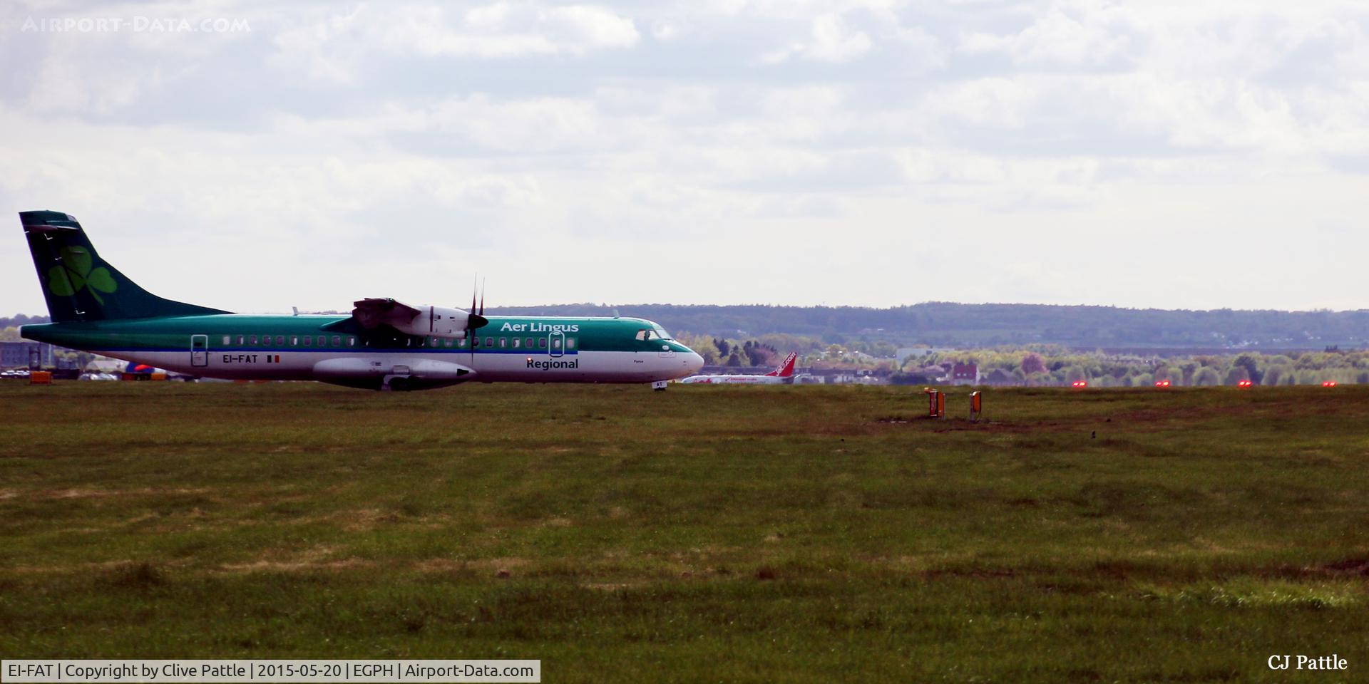 EI-FAT, 2013 ATR 72-600 (72-212A) C/N 1097, Taxy to the threshold at Edinburgh (EGPH)
