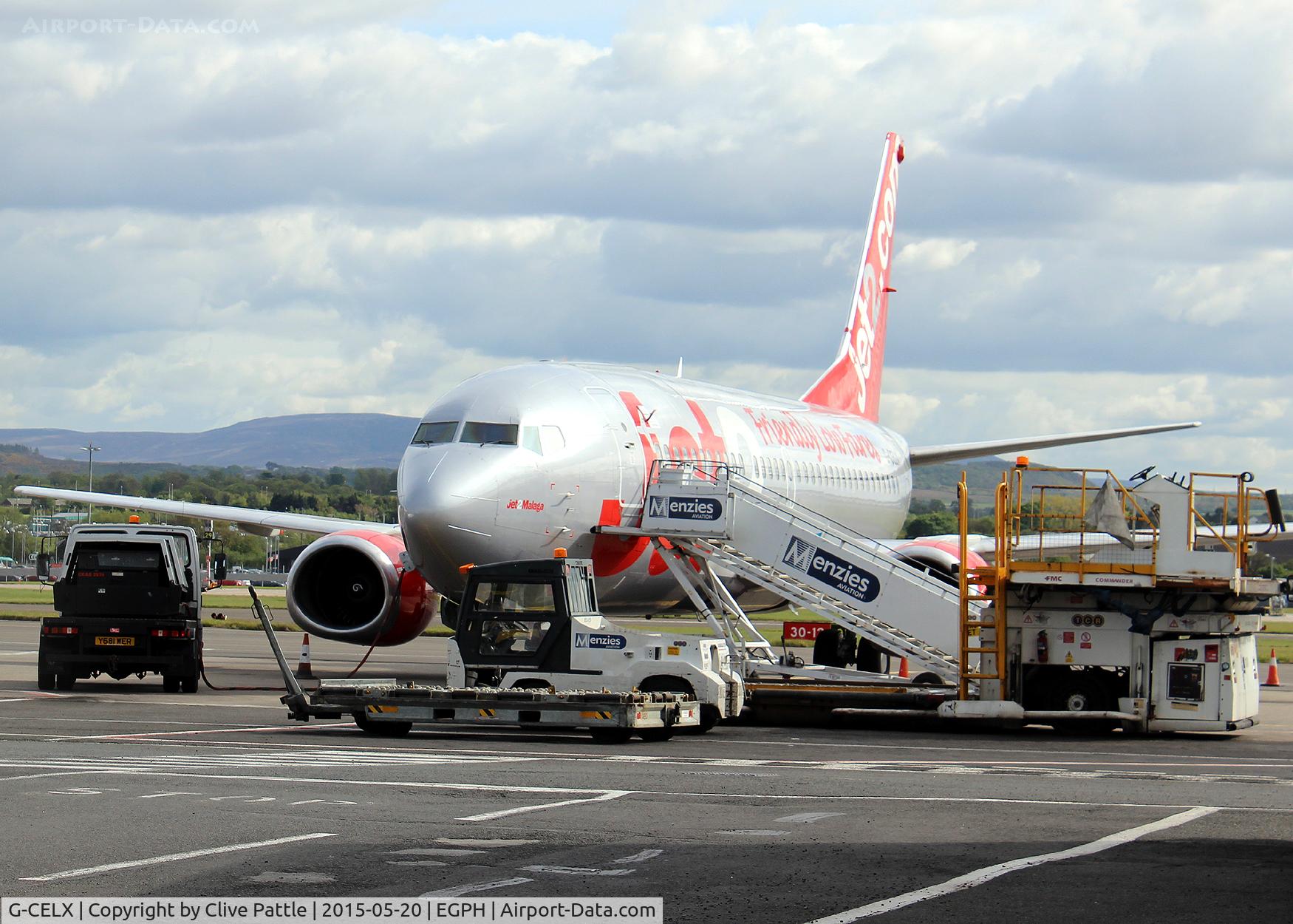 G-CELX, 1986 Boeing 737-377(QC) C/N 23654, In the cargo area at Edinburgh (EGPH)