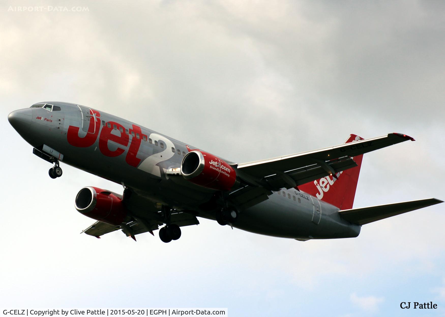 G-CELZ, 1986 Boeing 737-377(QC) C/N 23658, Close up landing shot at Edinburgh (EGPH)