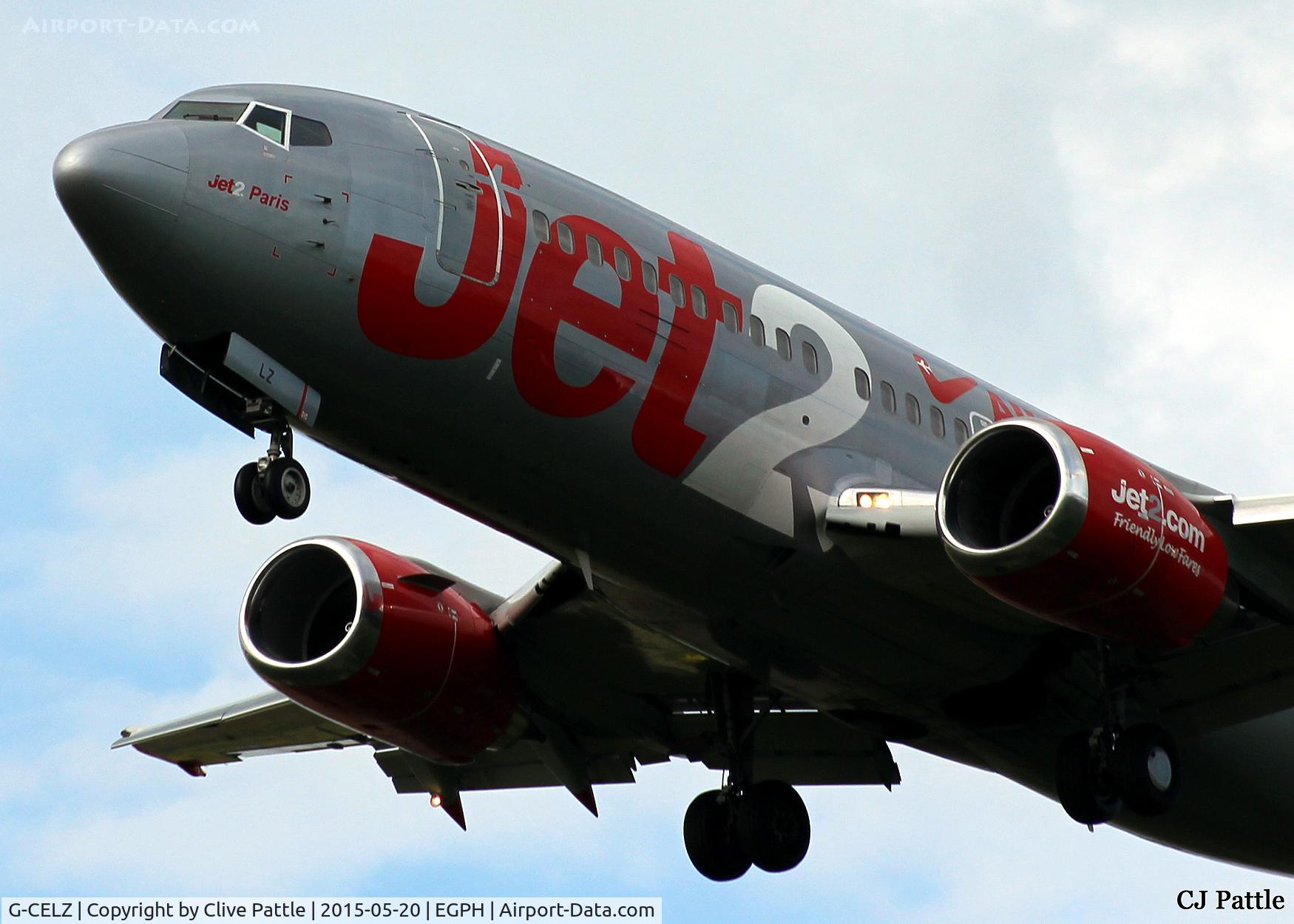 G-CELZ, 1986 Boeing 737-377(QC) C/N 23658, Landing at Edinburgh (EGPH)