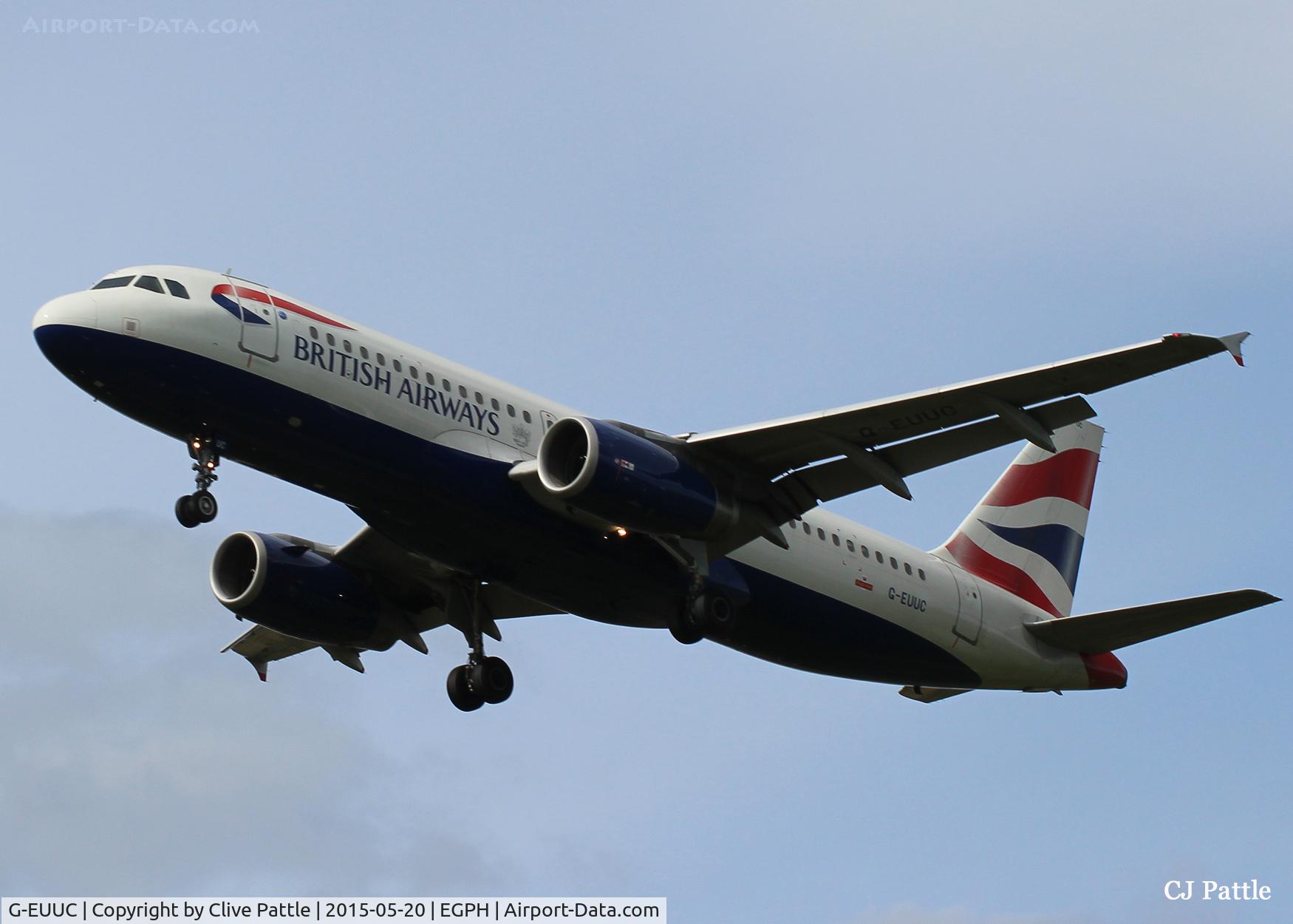 G-EUUC, 2001 Airbus A320-232 C/N 1696, Landing at Edinburgh (EGPH)