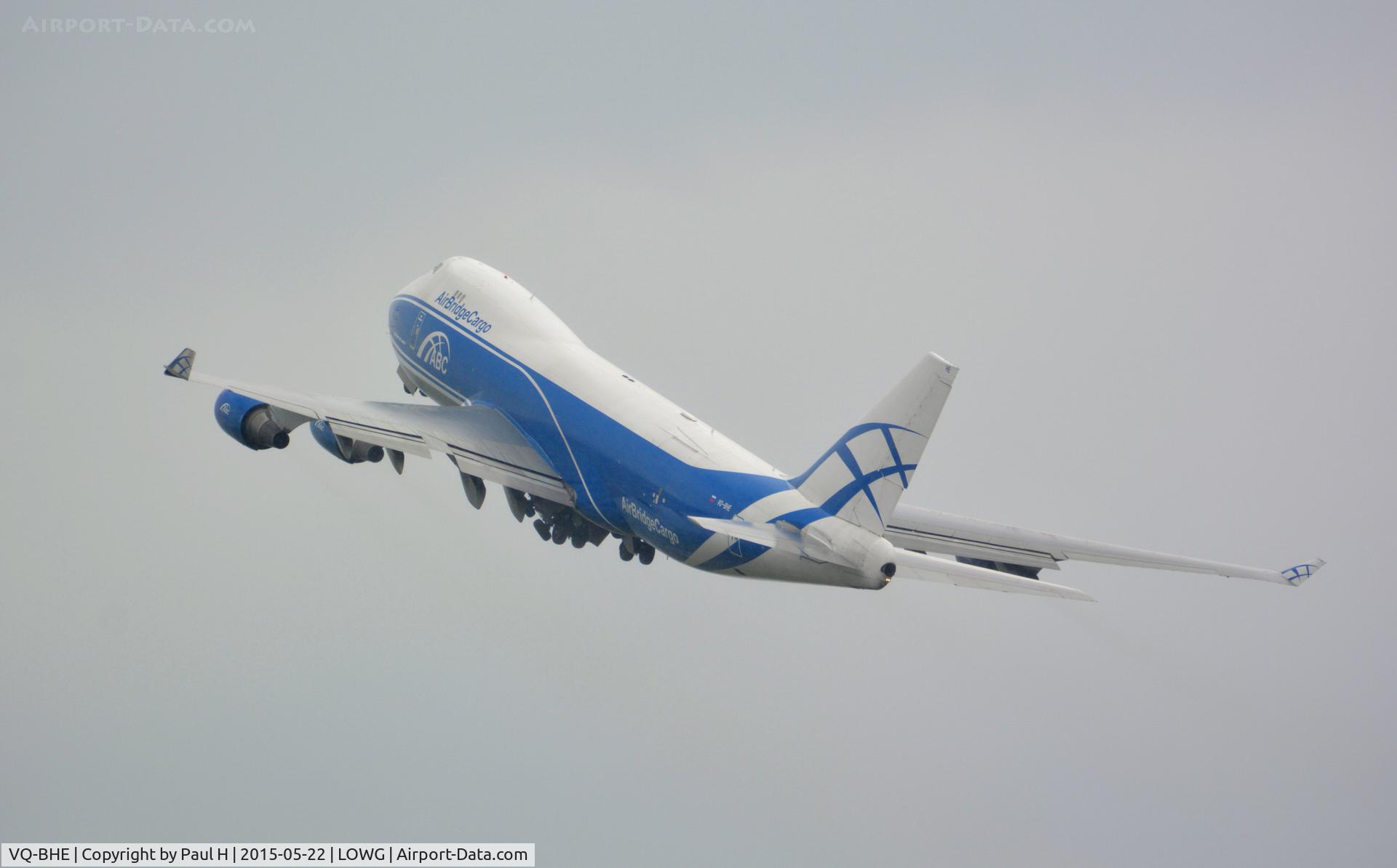 VQ-BHE, 2008 Boeing 747-4KZF (SCD) C/N 36784, B-747 for RedBull Air-Race Rovinj 2015, at LOWG, take-off