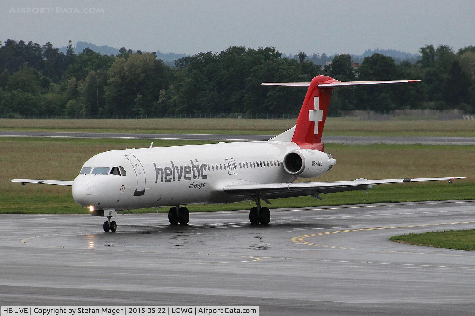HB-JVE, 1993 Fokker 100 (F-28-0100) C/N 11459, Helvetic Fokker 100 @GRZ