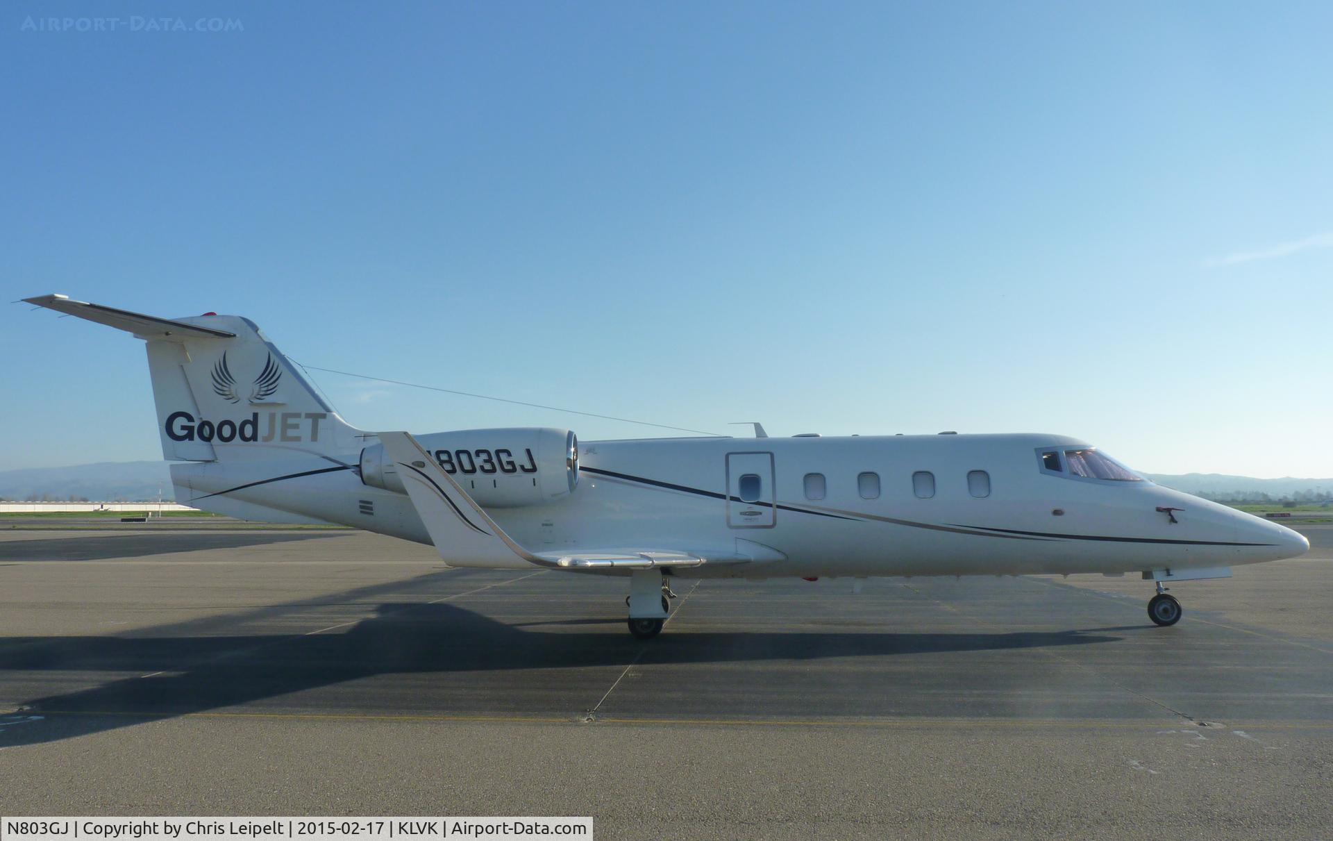 N803GJ, 2013 Gates Learjet 55 C/N 115, A 2013 LearJet 55 parked at transient parking visiting Livermore Municipal Airport, CA.