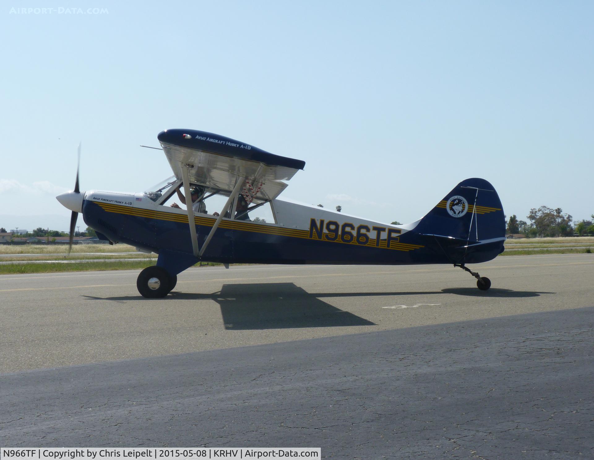 N966TF, 2007 Aviat A-1B Husky C/N 2383, A local 2007 Husky taxing down Z getting ready to depart Reid Hillview Airport, CA.