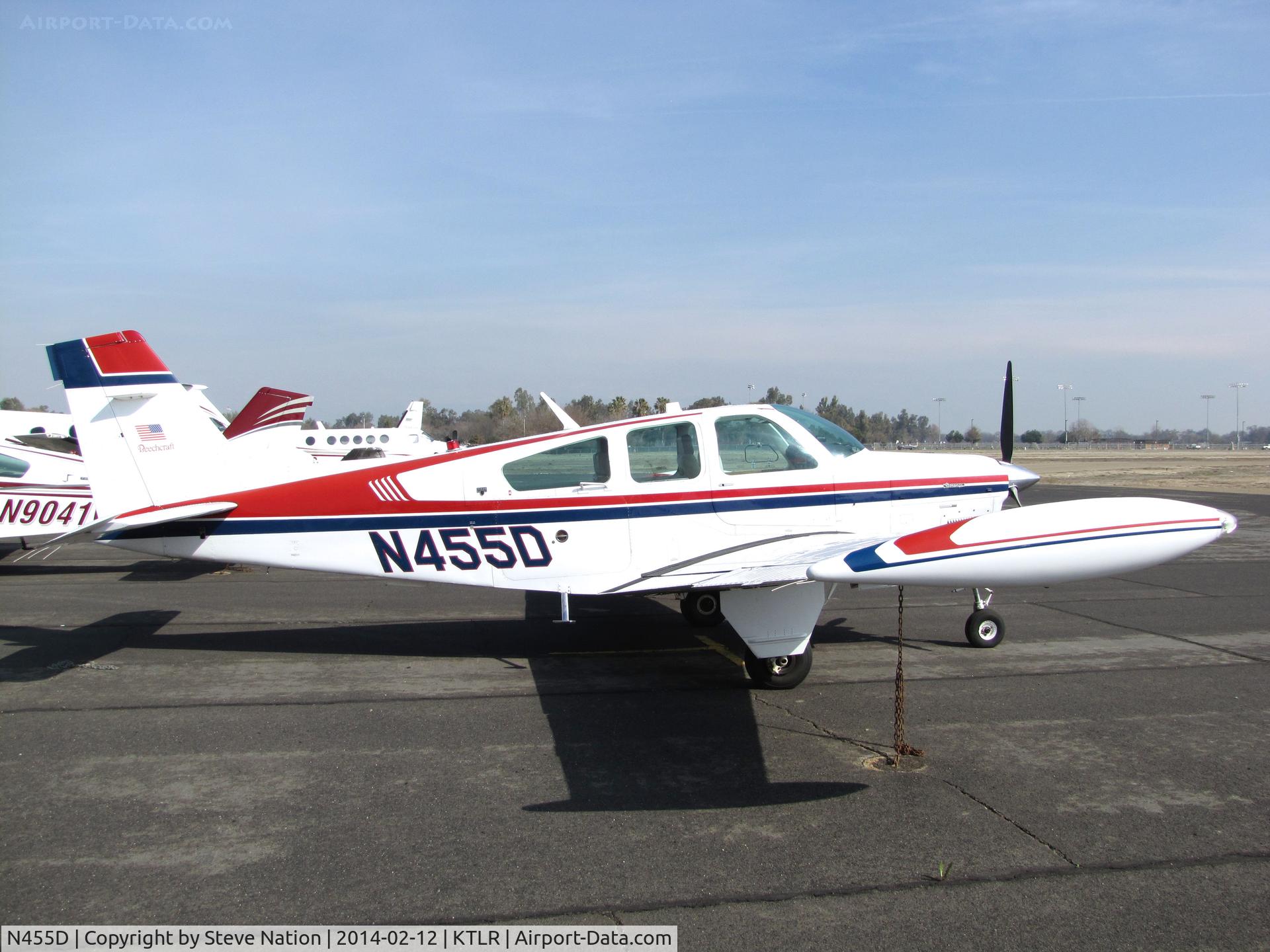 N455D, 1989 Beech F33A Bonanza C/N CE-1408, privately-owned Beech F33A from Chinook, MT @ Mefford Field (Tulare, CA) for 2014 International Ag Expo