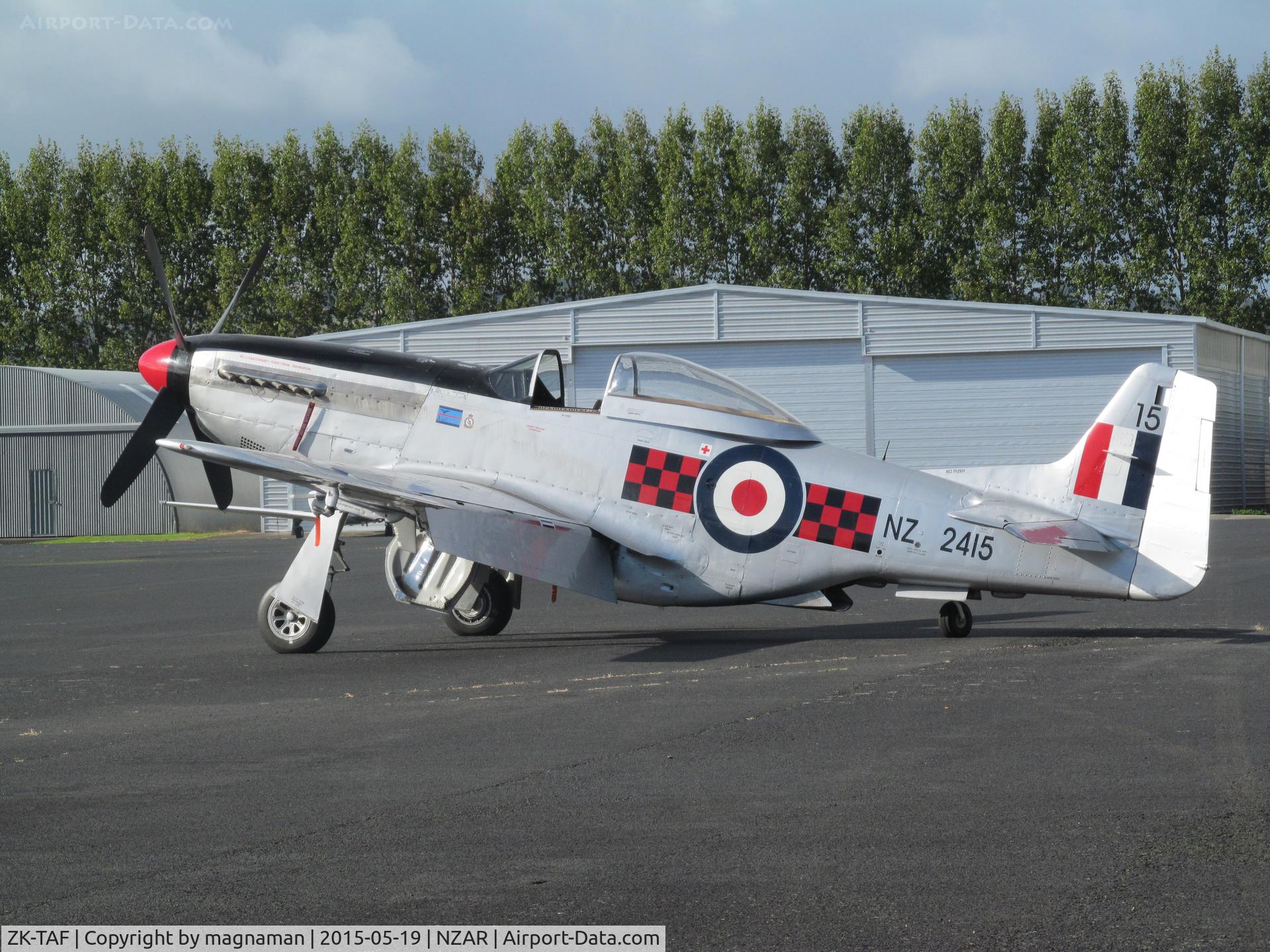 ZK-TAF, North American P-51D Mustang C/N 122-41369, On warbirds apron - ardmore