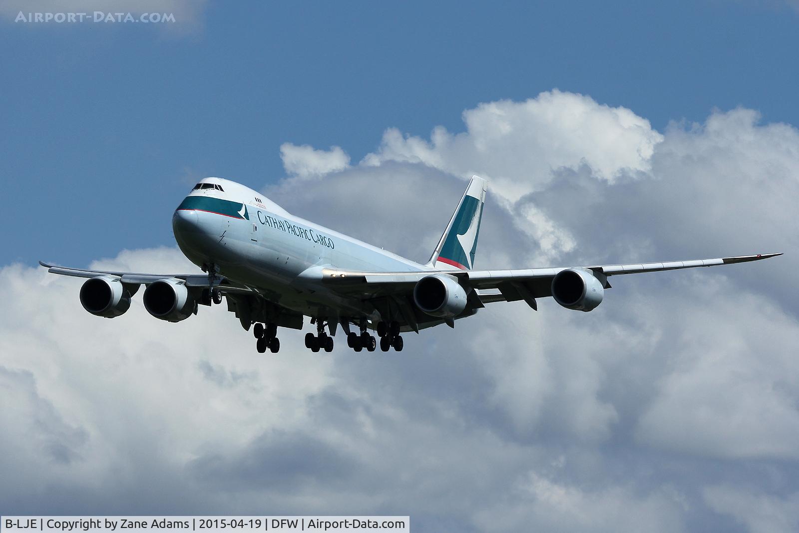 B-LJE, 2011 Boeing 747-867F/SCD C/N 39242, Landing at DFW Airport
