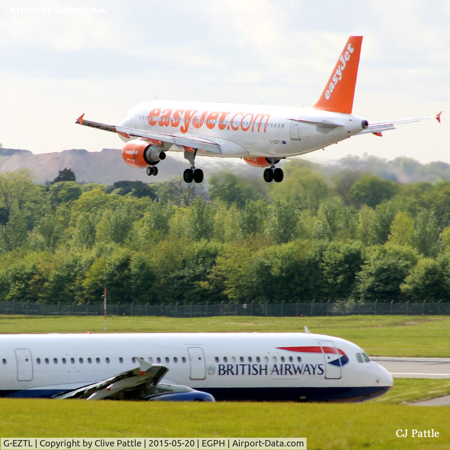 G-EZTL, 2009 Airbus A320-214 C/N 4012, More action at the threshold at Edinburgh EGPH