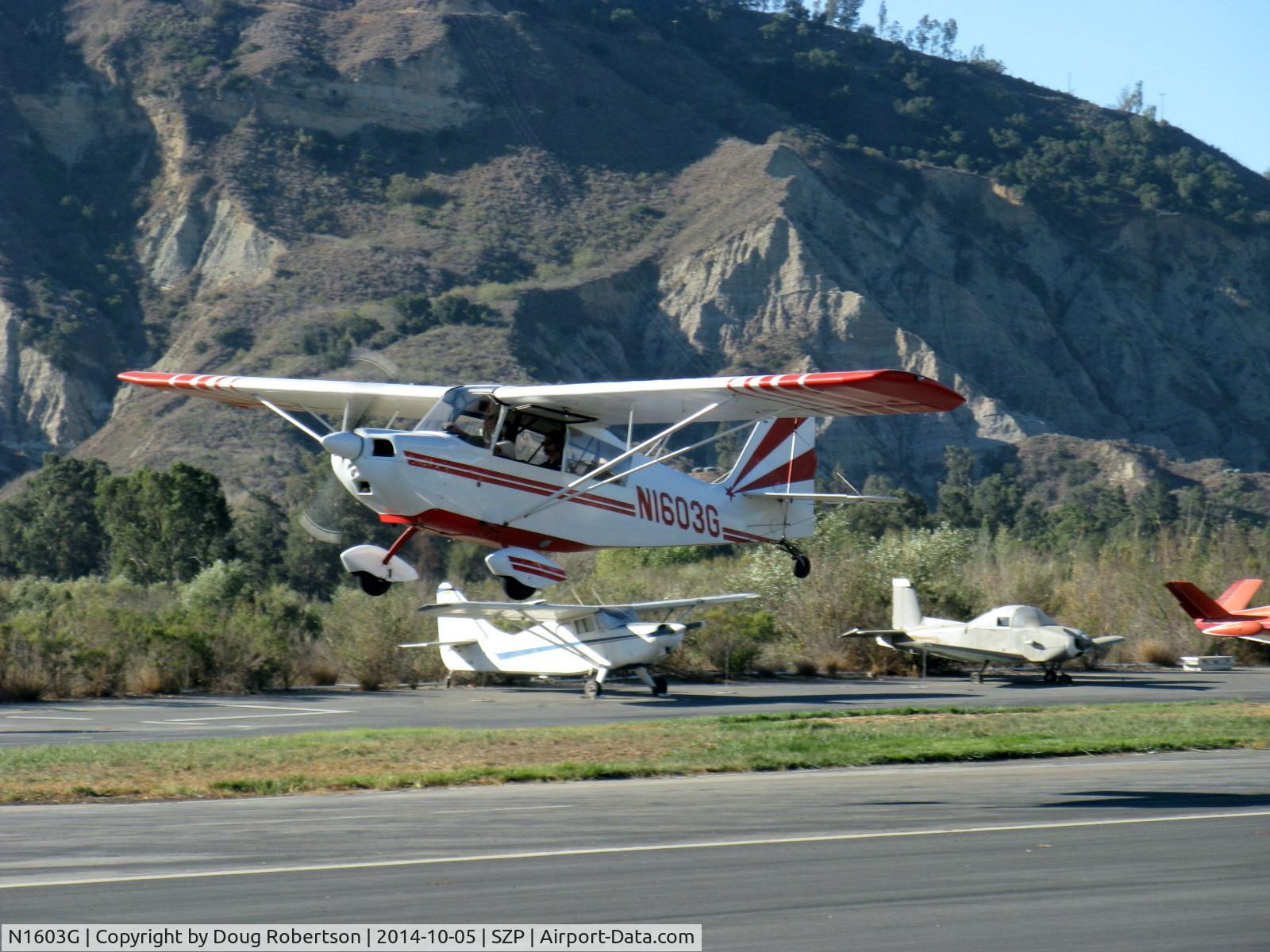 N1603G, 1968 Champion 7ECA Citabria C/N 609, 1968 Champion 7ECA CITABRIA, Lycoming O-235 115 Hp, takeoff climb Rwy 04