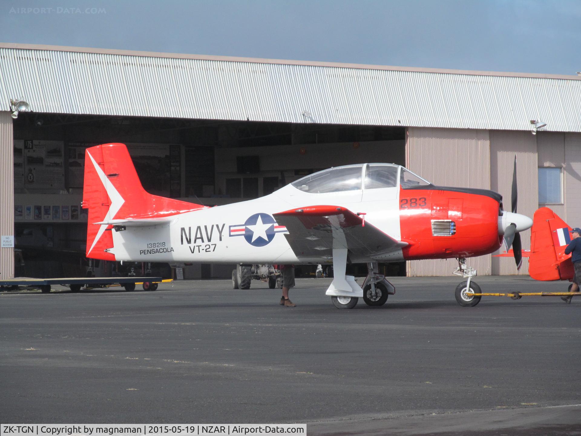 ZK-TGN, 1954 North American T-28B Trojan C/N 200-289, On warbirds apron at Ardmore
