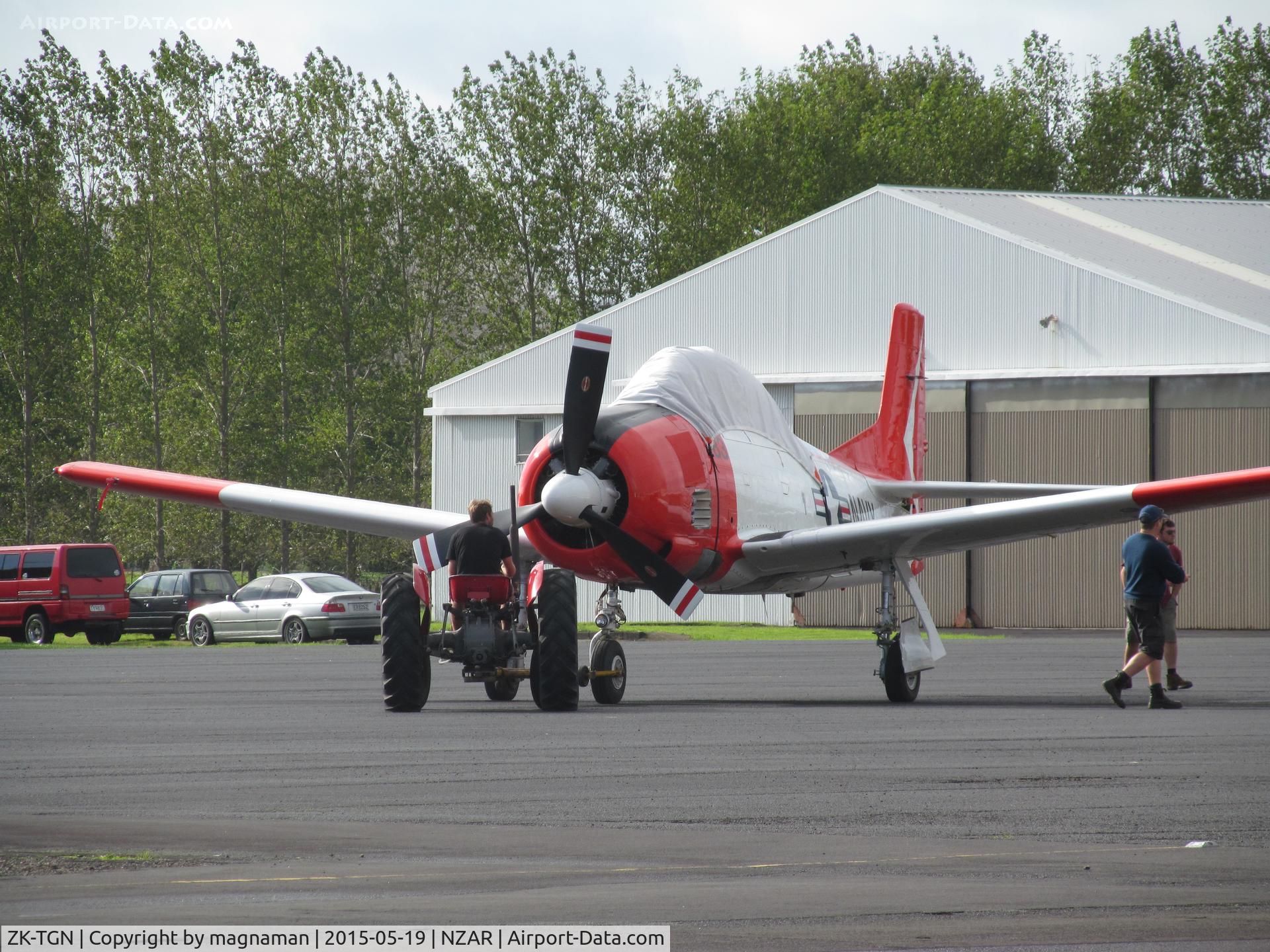 ZK-TGN, 1954 North American T-28B Trojan C/N 200-289, nearly head on shot - newly restored to flying condition