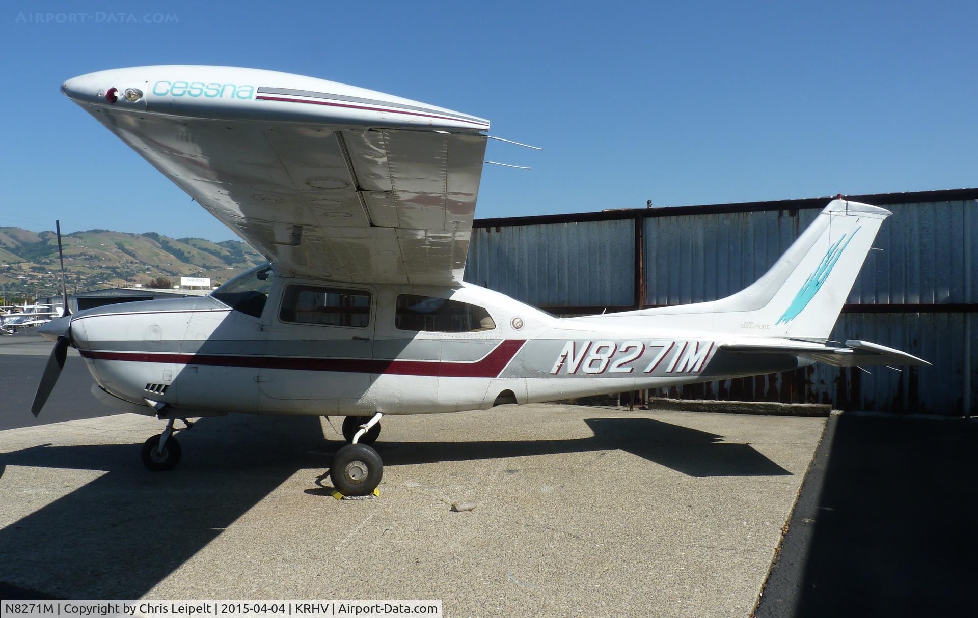 N8271M, Cessna T210M Turbo Centurion C/N 21062041, A transient Cessna T210M getting work done at the avionics shop at Reid Hillview Airport, CA.