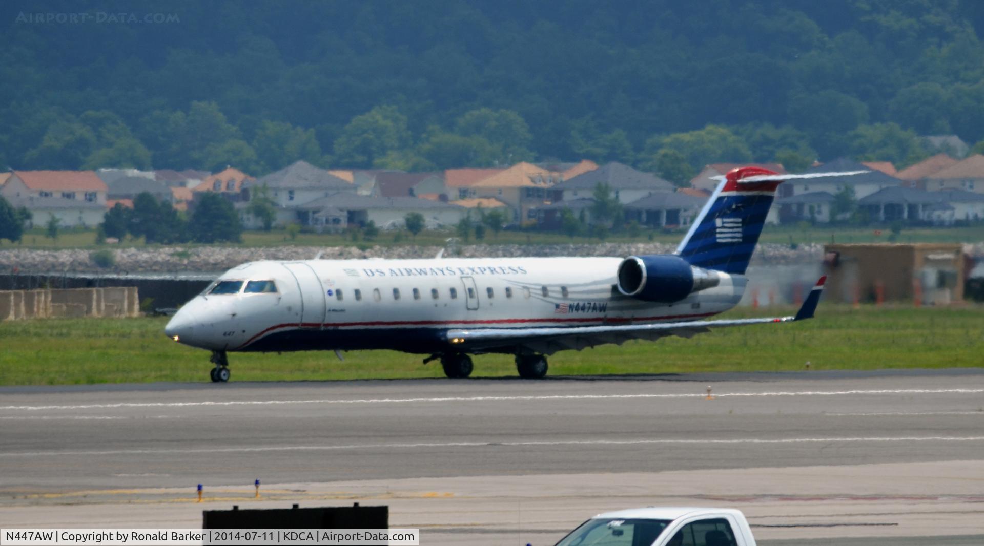 N447AW, 2003 Bombardier CRJ-200LR (CL-600-2B19) C/N 7812, Takeoff DCA