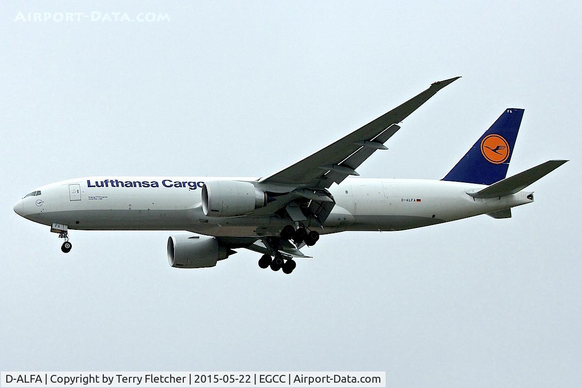 D-ALFA, 2013 Boeing 777-FBT C/N 41674, 2013 Boeing 777-FBT, c/n: 41674 of Lufthansa Cargo at Manchester