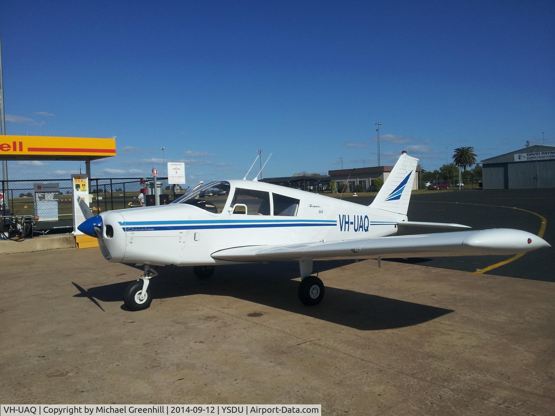 VH-UAQ, 1961 Piper PA-28-160 Cherokee C/N 28-56, VH-UAQ fueling up at Dubbo NSW