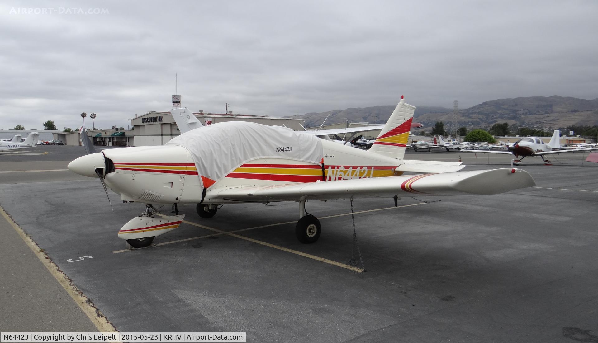 N6442J, 1968 Piper PA-28-180 C/N 28-4860, A transient 1968 Piper Archer parked on the Trade Winds ramp at Reid Hillview Airport, CA.