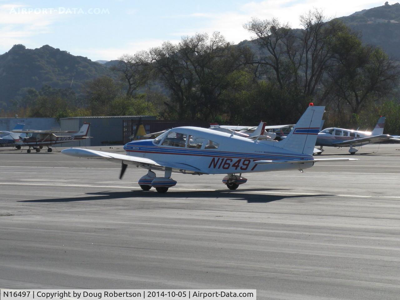 N16497, 1973 Piper PA-28-235 Cherokee Charger C/N 28-7310101, 1973 Piper PA-28-235 CHEROKEE CHARGER, Lycoming O-540-D4B5 235 Hp, landing roll Rwy 04