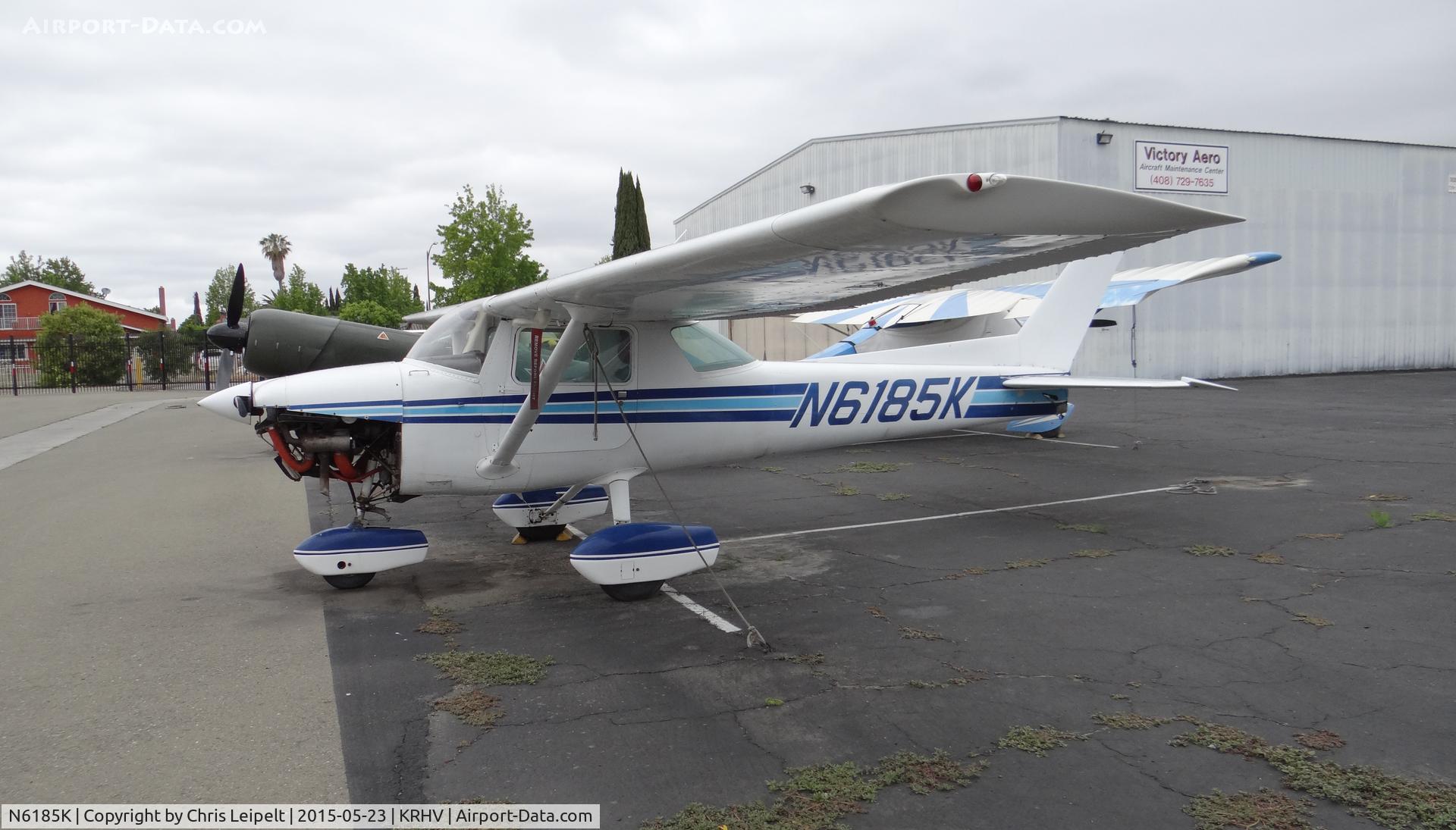 N6185K, 1975 Cessna 150M C/N 15077576, A local 1975 Cessna 150M getting work done at Victory Aero at Reid Hillview Airport, CA.