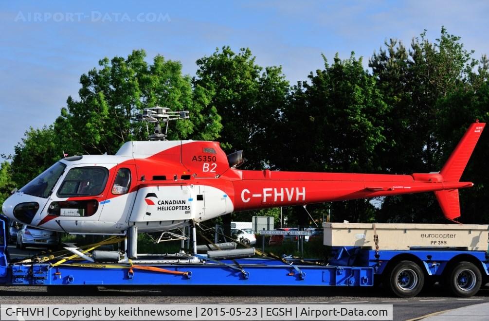 C-FHVH, 1980 Aerospatiale AS-350BA Ecureuil C/N 1256, Arriving at Norwich by road ?