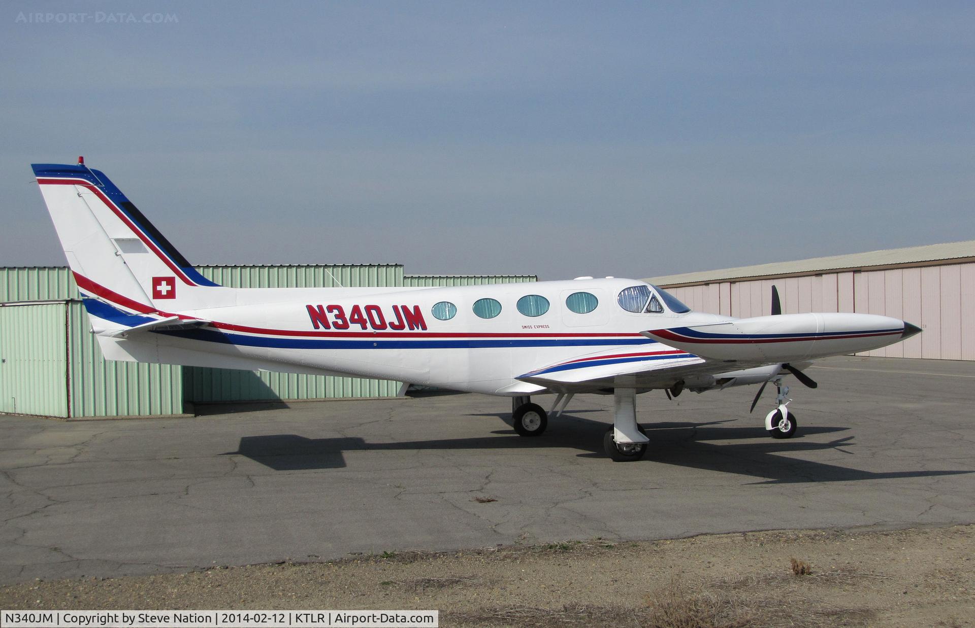 N340JM, 1978 Cessna 340A C/N 340A0640, Swiss Express Cessna 340A from Gonzales, CA @ Mefford Field (Tulare, CA) for its annual trek to the International Ag Expo