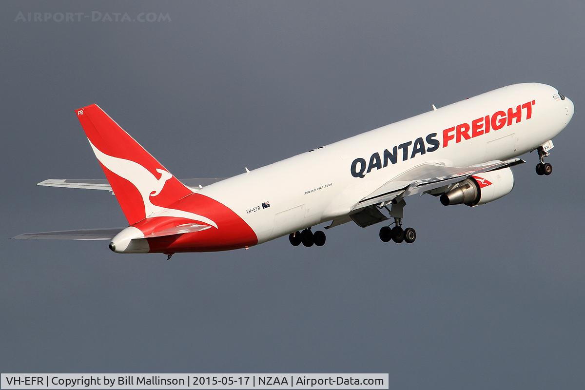 VH-EFR, 2006 Boeing 767-381F C/N 33510, away to CHC then home to SYD