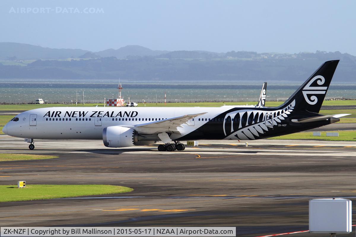 ZK-NZF, 2014 Boeing 787-9 Dreamliner C/N 34335, away to taxi for a 23 departure for SYD