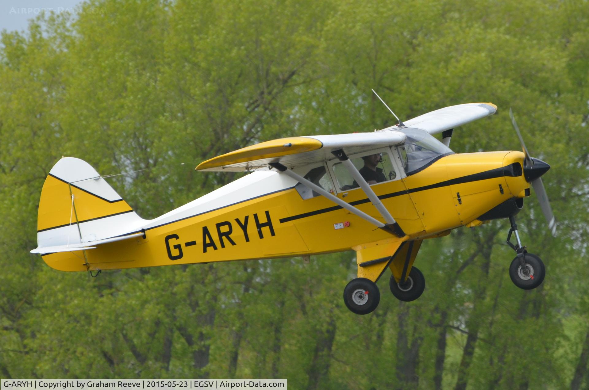 G-ARYH, 1959 Piper PA-22-160 Tri Pacer C/N 22-7039, Departing from Old Buckenham.