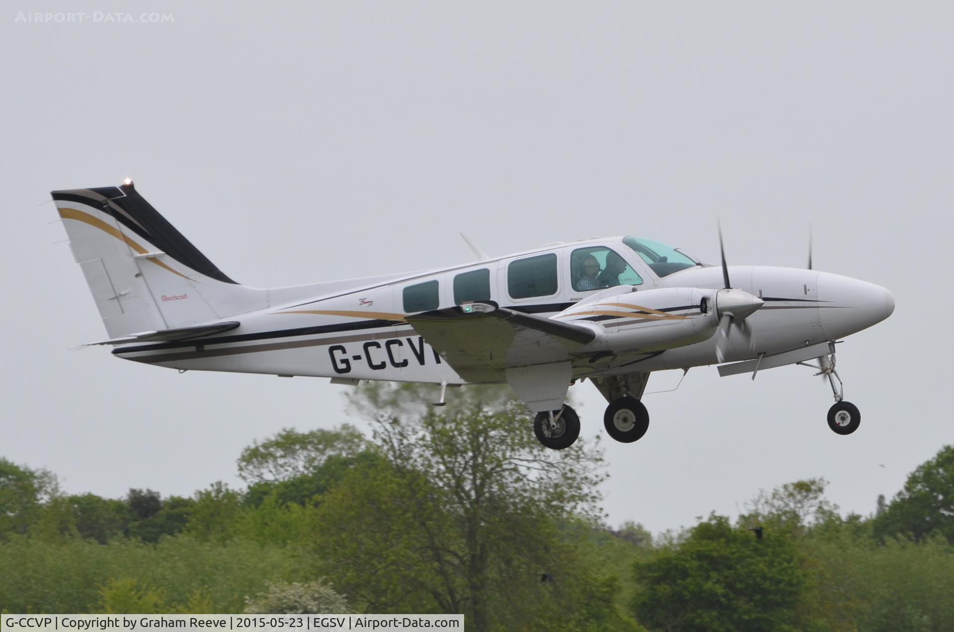 G-CCVP, 2000 Raytheon Aircraft Company 58 C/N TH-1948, Departing from Old Buckenham.