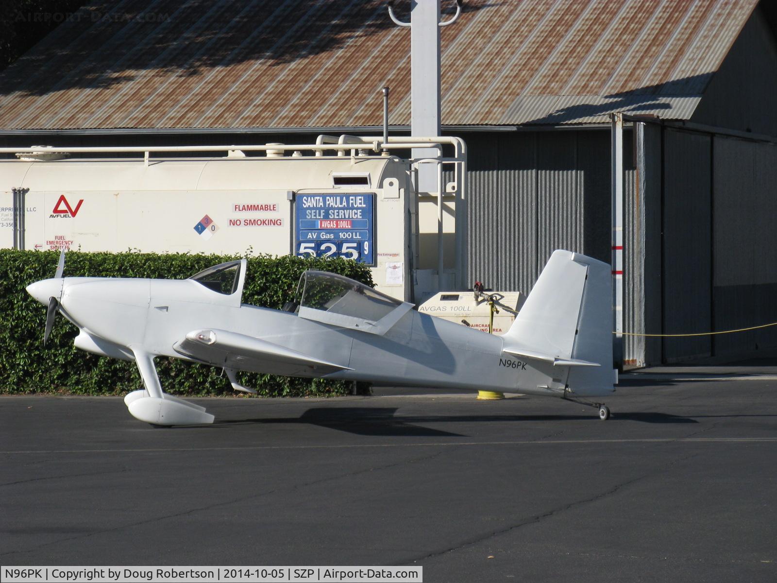 N96PK, 2007 Vans RV-6 C/N 60581, 2007 Cavallo SPECIAL modified VANs RV-6.2, Aero Sport Power IO-360 180+ Hp, at fuel dock