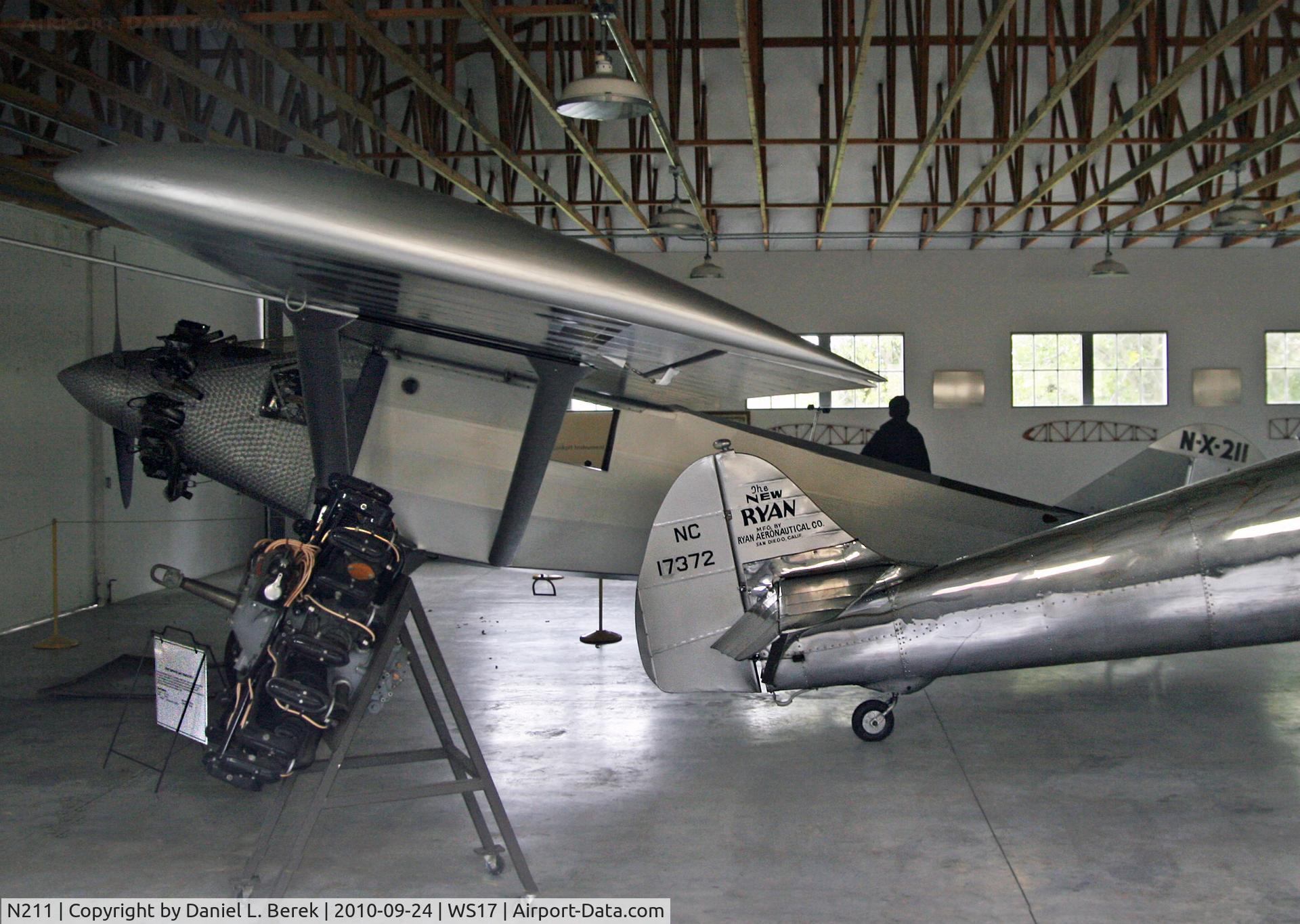 N211, 1990 Ryan NYP Replica C/N 2, This is the second of two replicas of Charles Lindbergh's famous airplane.  This one is a true flying replica.