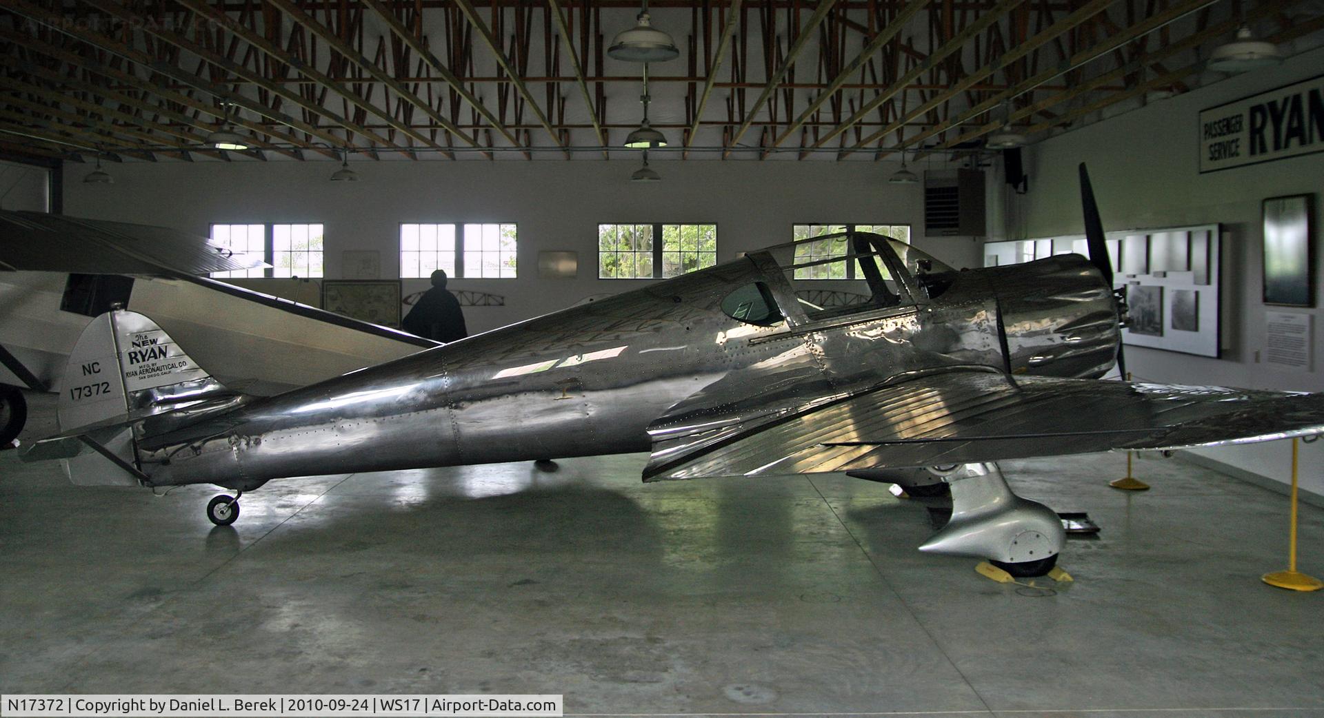 N17372, 1937 Ryan Aeronautical SCW-145 C/N 201, This 1937 aircraft arose from Claude Ryan's design for an all-metal cabin monoplane.