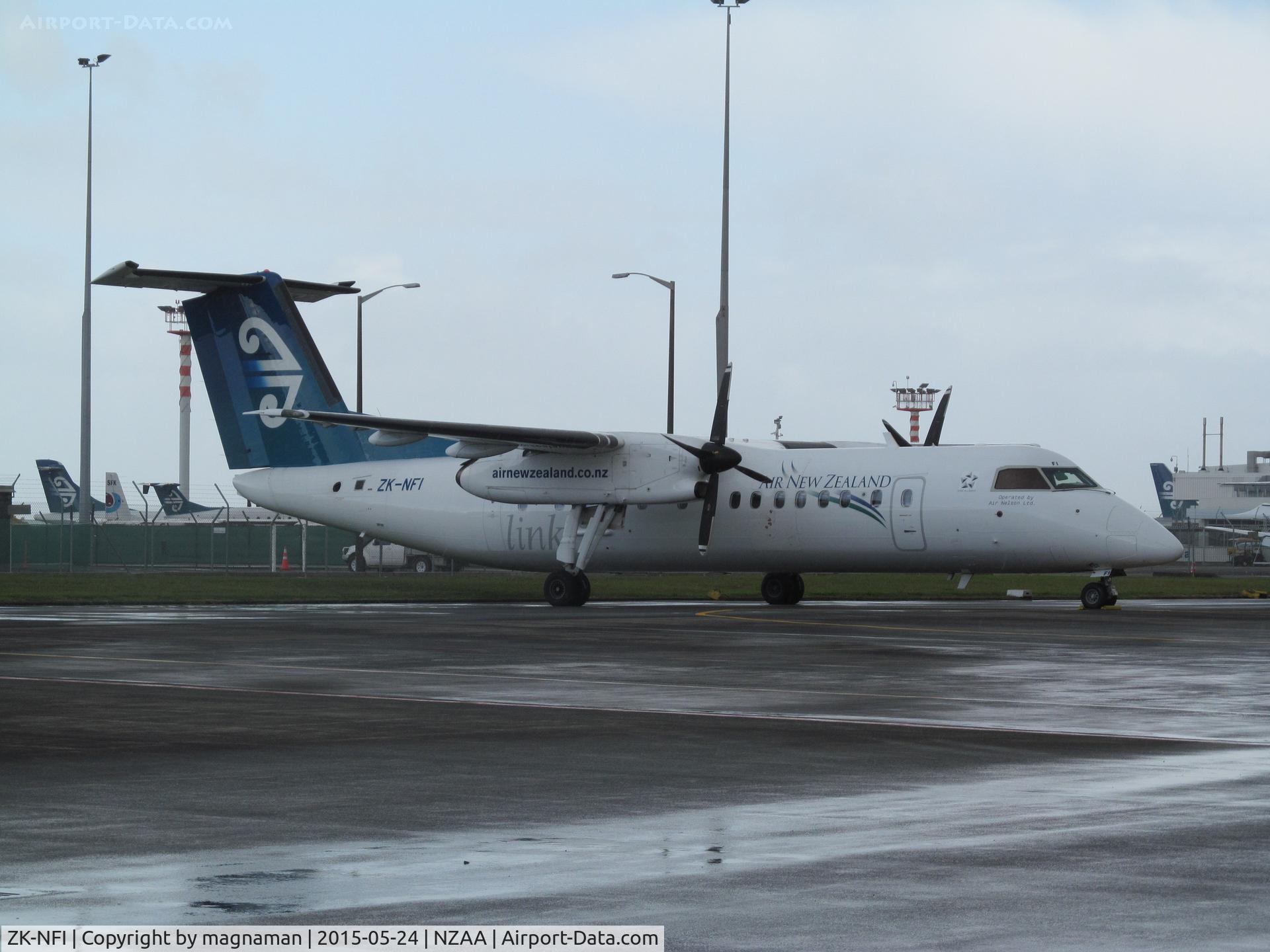 ZK-NFI, 2009 De Havilland Canada DHC-8-311 Dash 8 C/N 671, outside Air NZ maintenance - one of a few left in old c/s