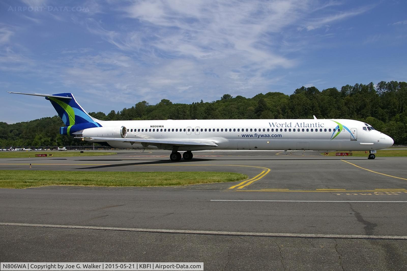 N806WA, 1991 McDonnell Douglas MD-83 (DC-9-83) C/N 53251, Seen at BFI was this World Atlantic MD-82, operating a US Government charter flight.