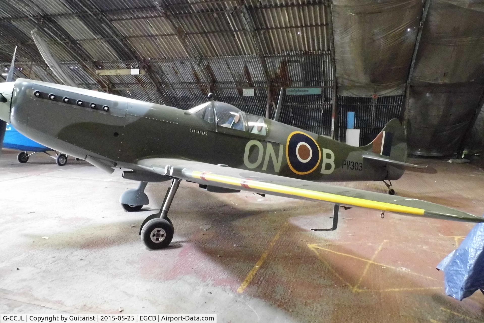 G-CCJL, 2007 Supermarine Aircraft Spitfire Mk.26 C/N PFA 324-14053, City Airport Manchester. Showing registration PV303