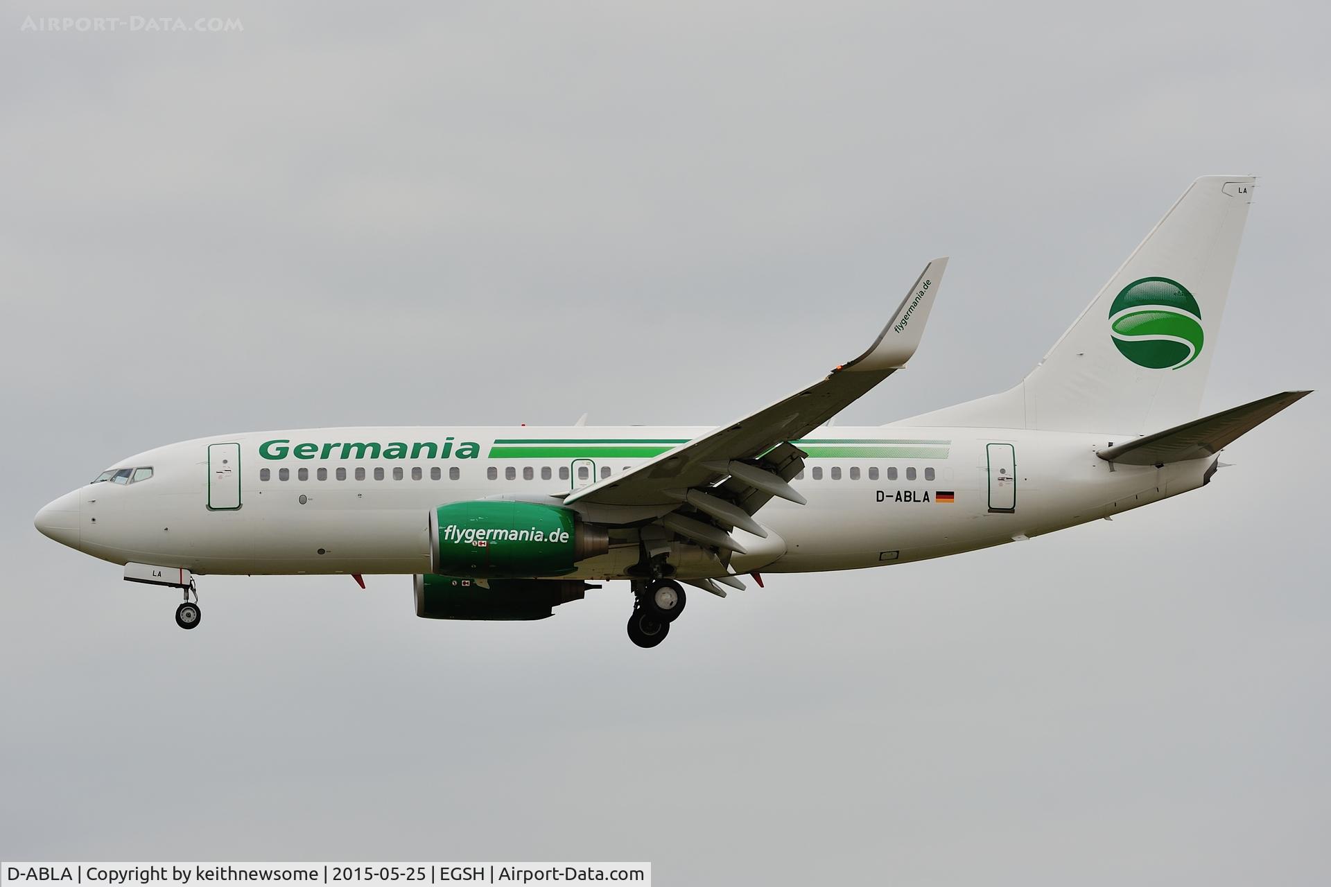 D-ABLA, 2007 Boeing 737-76J C/N 36114, Landing onto runway 27.