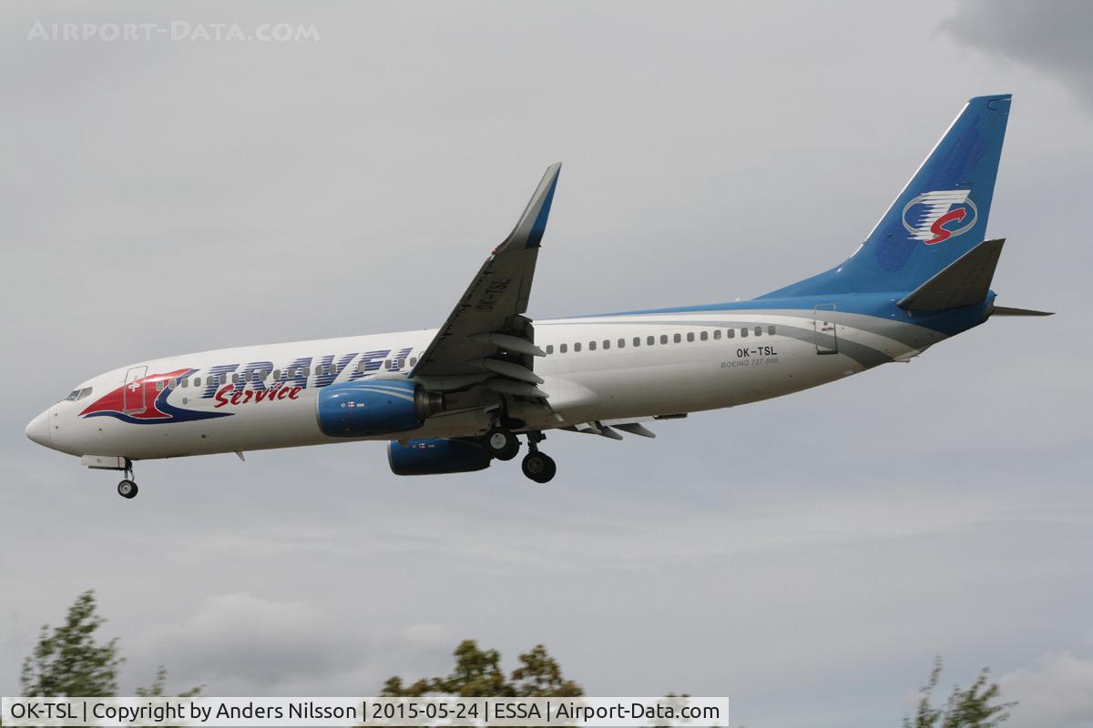 OK-TSL, 2000 Boeing 737-8AS C/N 29923, Operating for Czech Airlines.